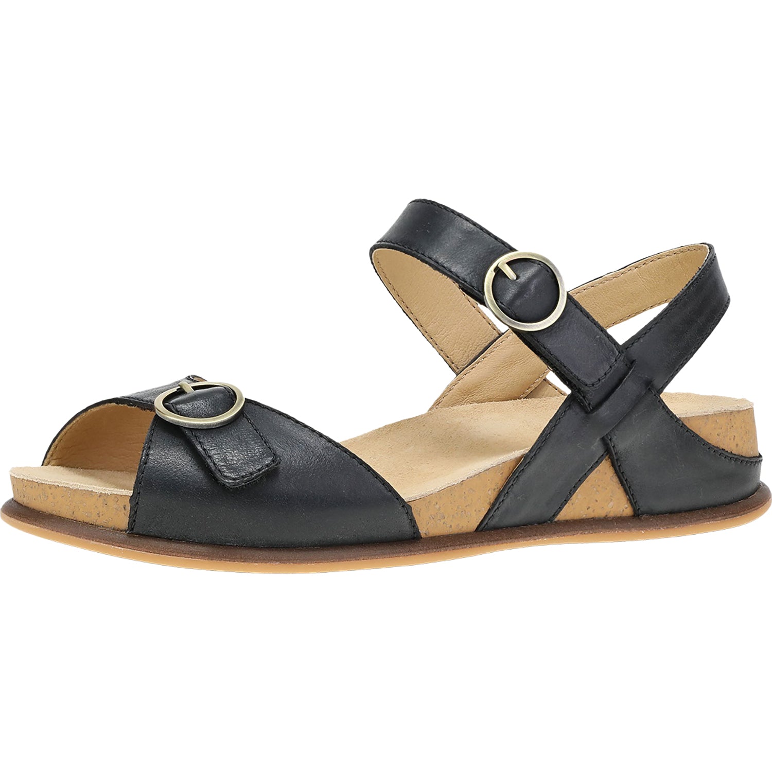 Womens Dansko Dansko Candace Women's Sandals Black Burnished Nappa Leather Black Burnished Nappa Leather