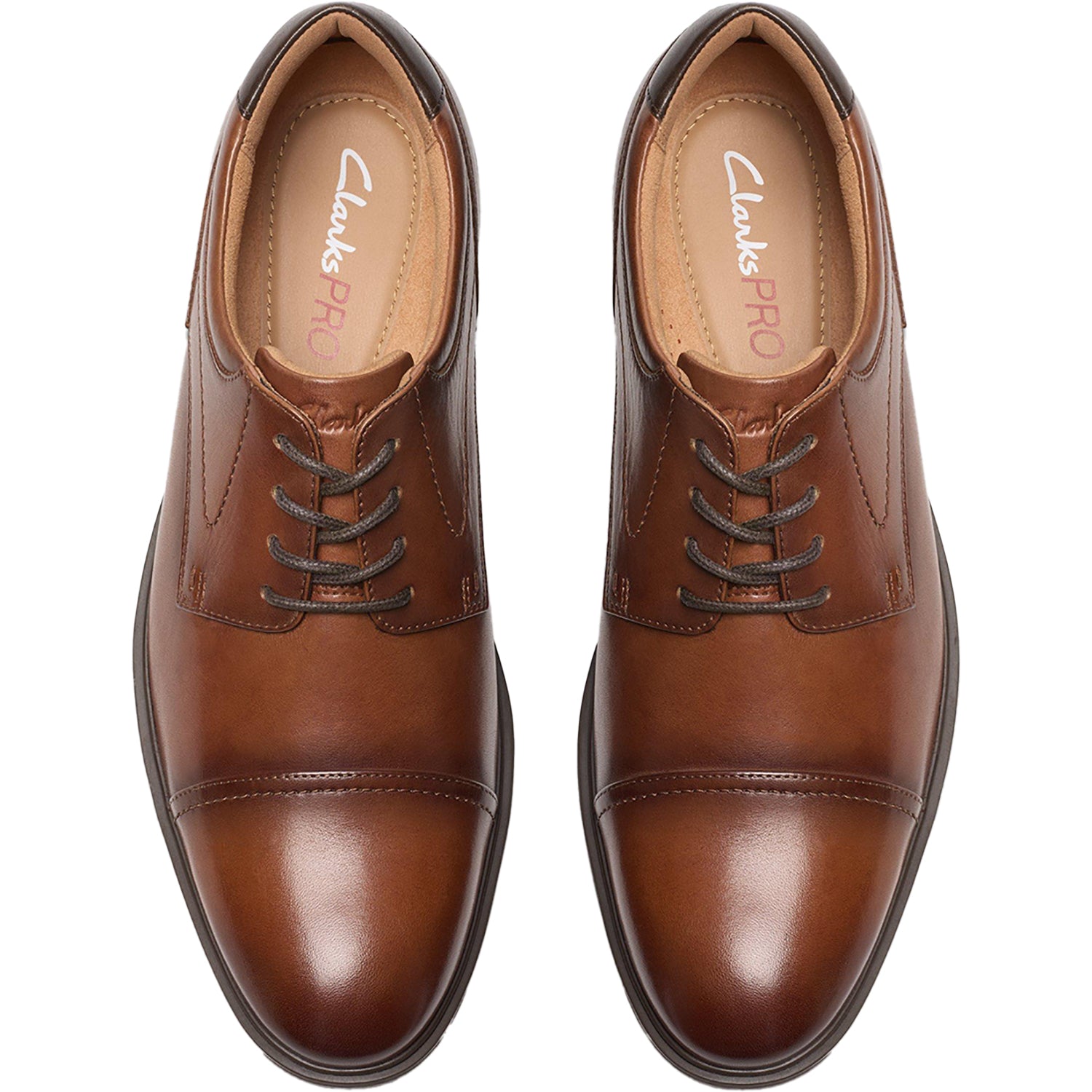 Clarks Men's Eldredge Cap Oxford, Dark Tan Leather, 8.5