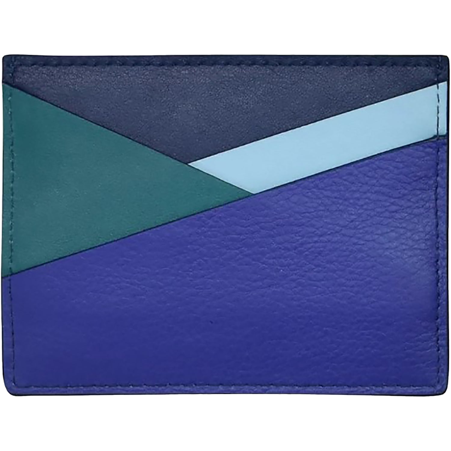 Womens Ili new york ili New York Asymmetic Card Case Denim Multi Leather Denim Multi Leather