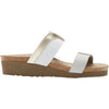 Womens Naot Naot Frankie Women's Slide Sandals Radiant Gold/Ice Grey Leather/Elastic Radiant Gold/Ice Grey Leather/Elastic