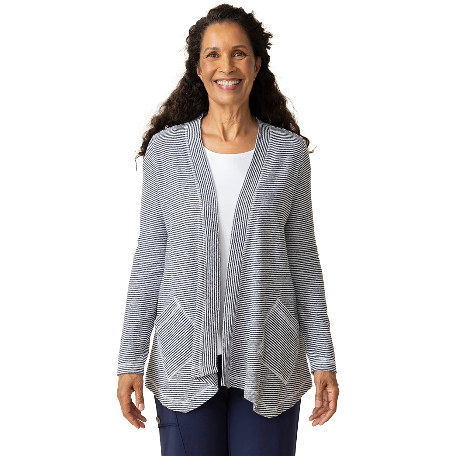 Womens Habitat Habitat Pasadena Stripe Resort Cardigan Women's Long Sleeve Top Black Black