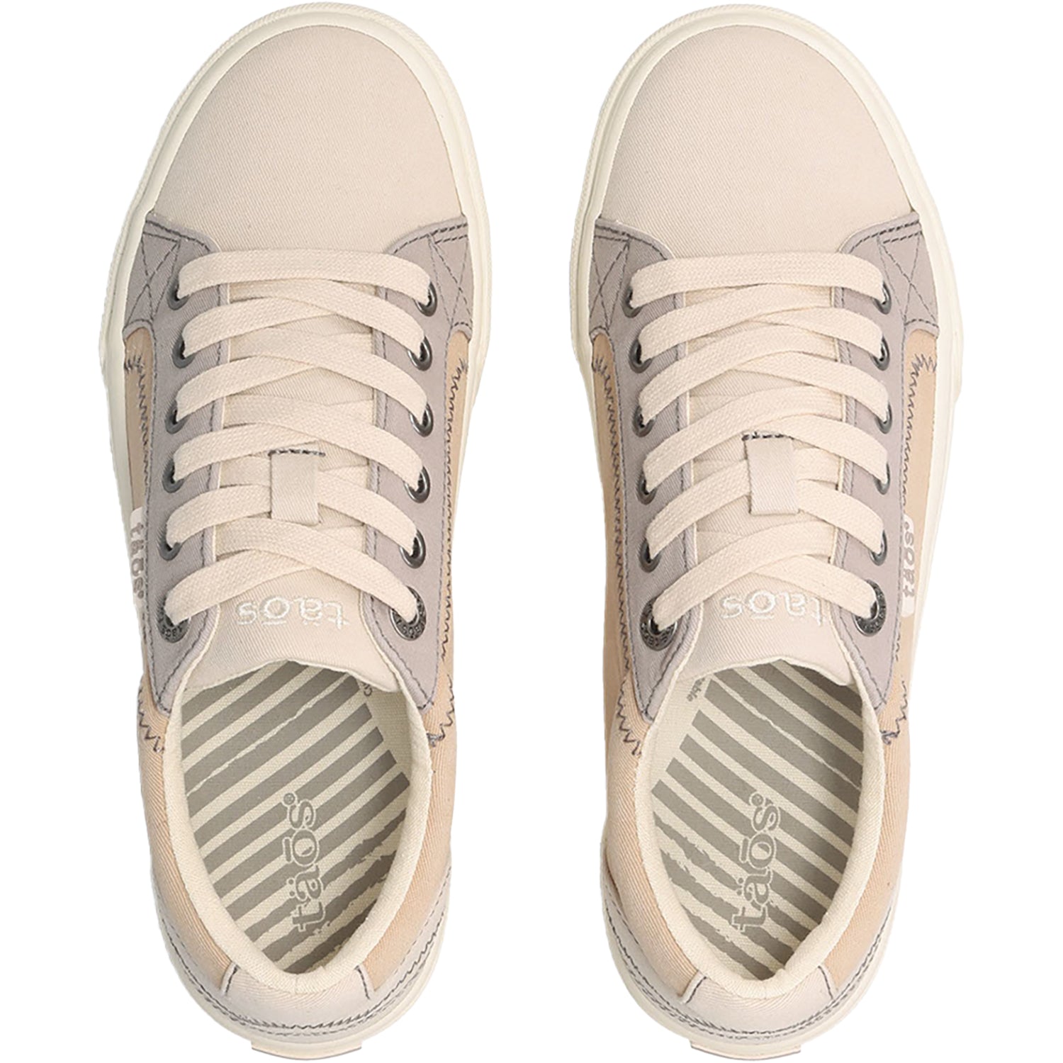 Womens Taos Taos Plim Soul Women's Sneakers Ecru/Tan Multi Canvas Ecru/Tan Multi Canvas