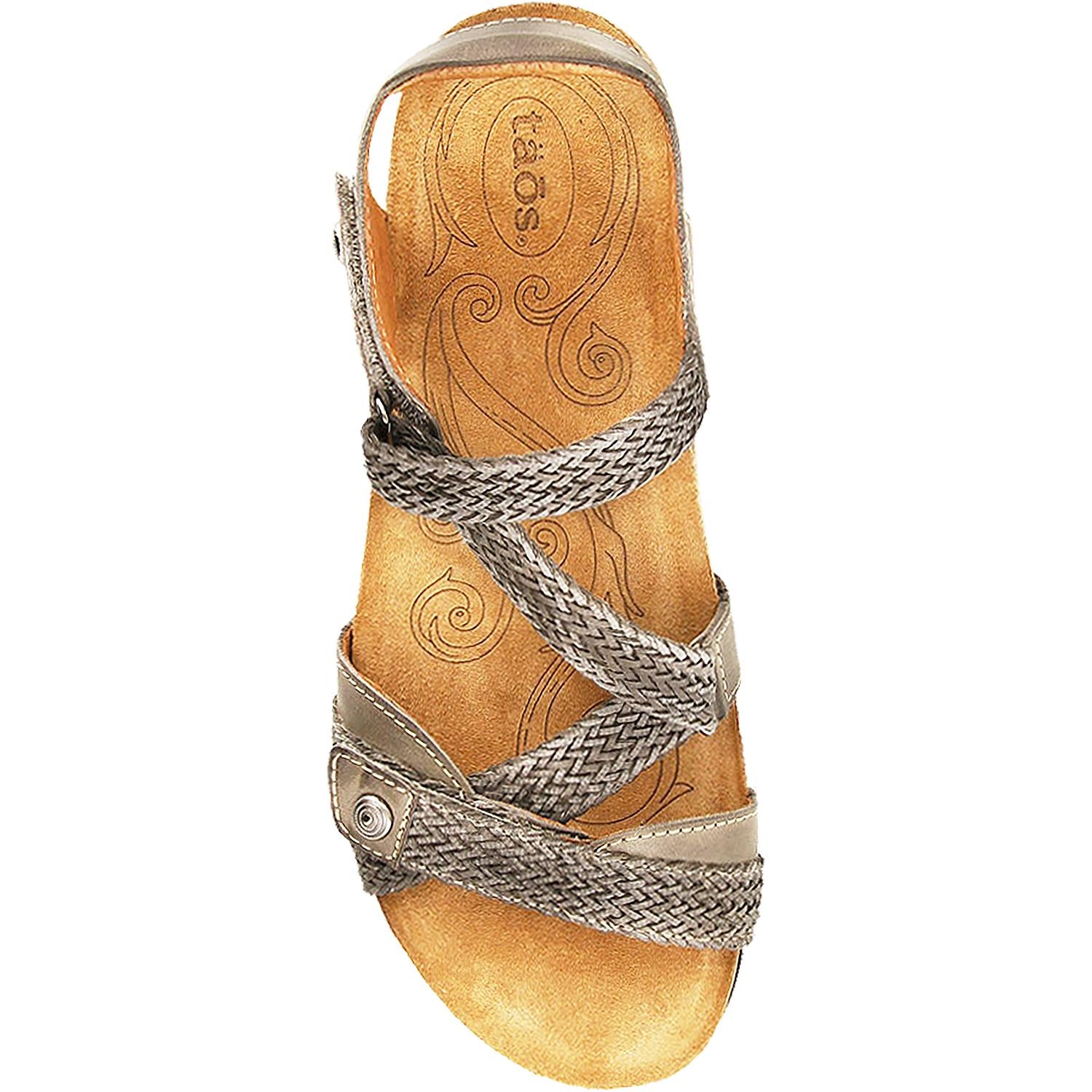 Womens Taos Taos Trulie Women's Backstrap Sandals Dark Grey Leather Dark Grey Leather