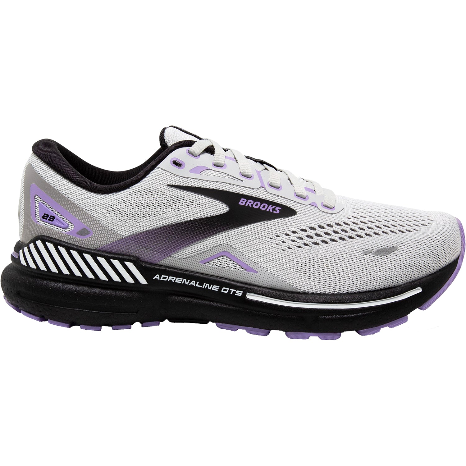 Women's Brooks Adrenaline GTS 23 Stability Grey/Black/Purple Mesh
