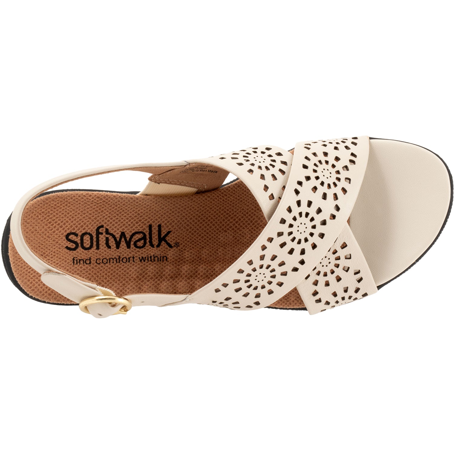 Womens Soft walk Soft Walk Tillman Sling Perf Women's Sandals Bone Leather Bone Leather