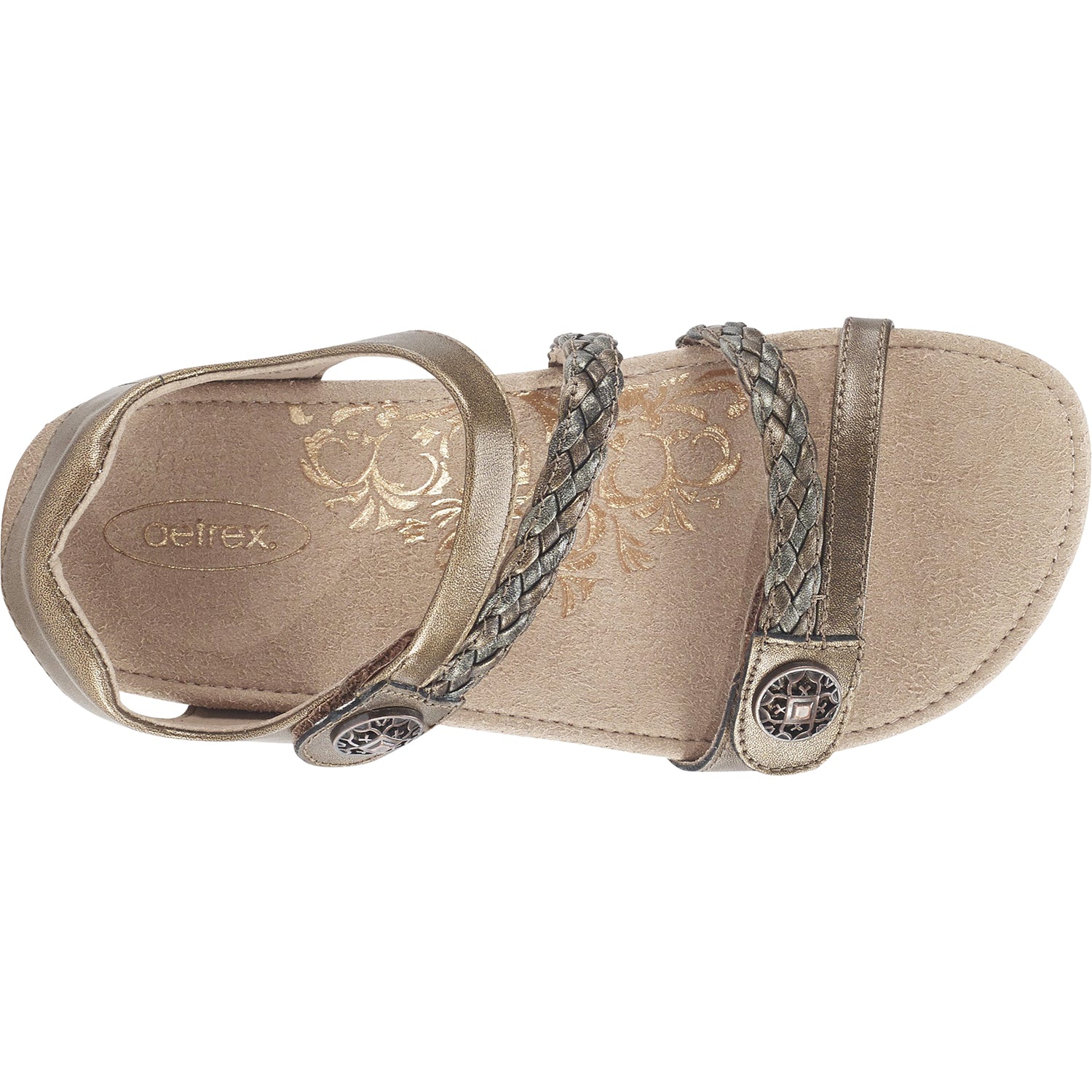 Womens Aetrex Aetrex Jillian Women's Backstrap Sandals Bronze Leather Bronze Leather