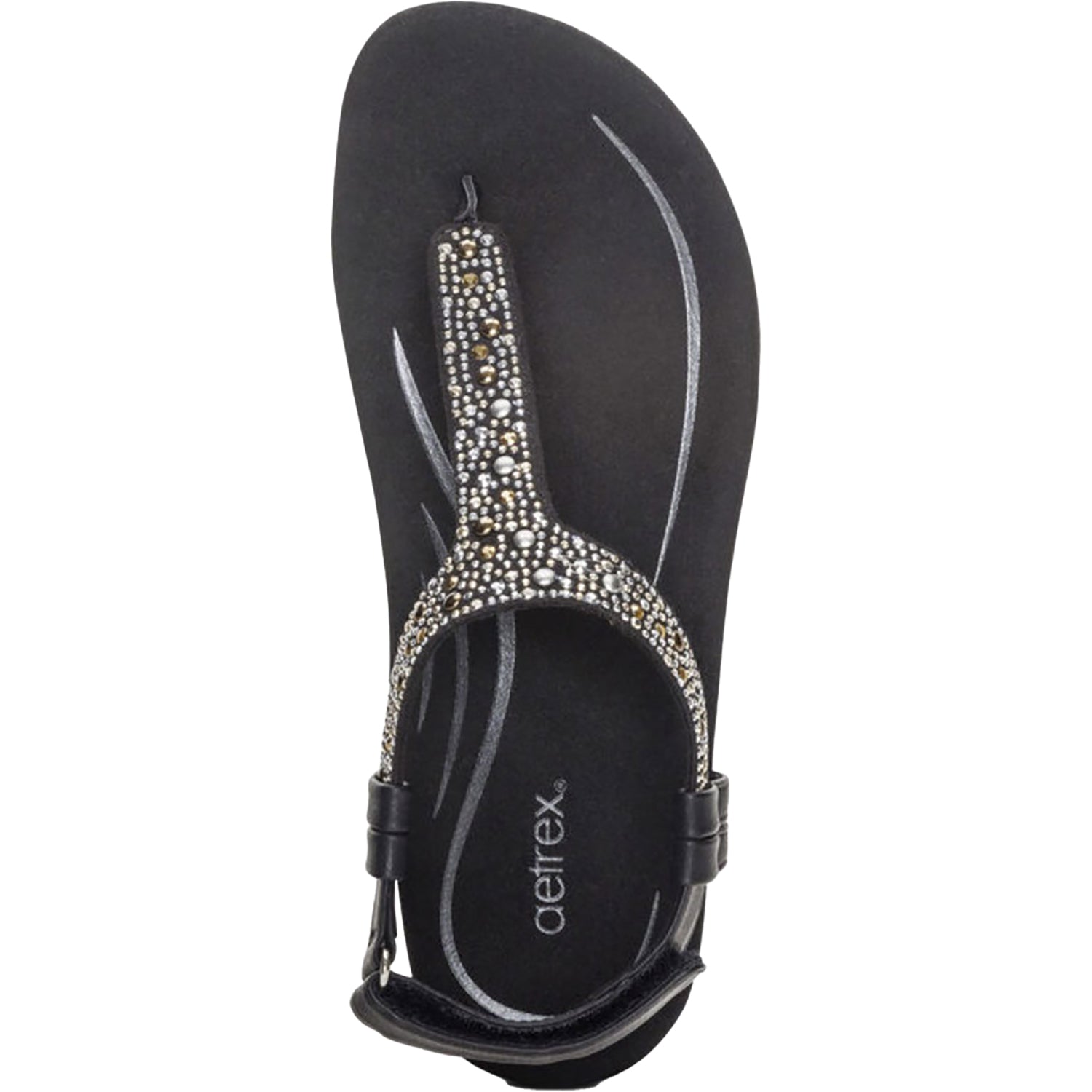 Womens Aetrex Women's Aetrex Marni Black With Embellishments Synthetic Black With Embellishments Synthetic