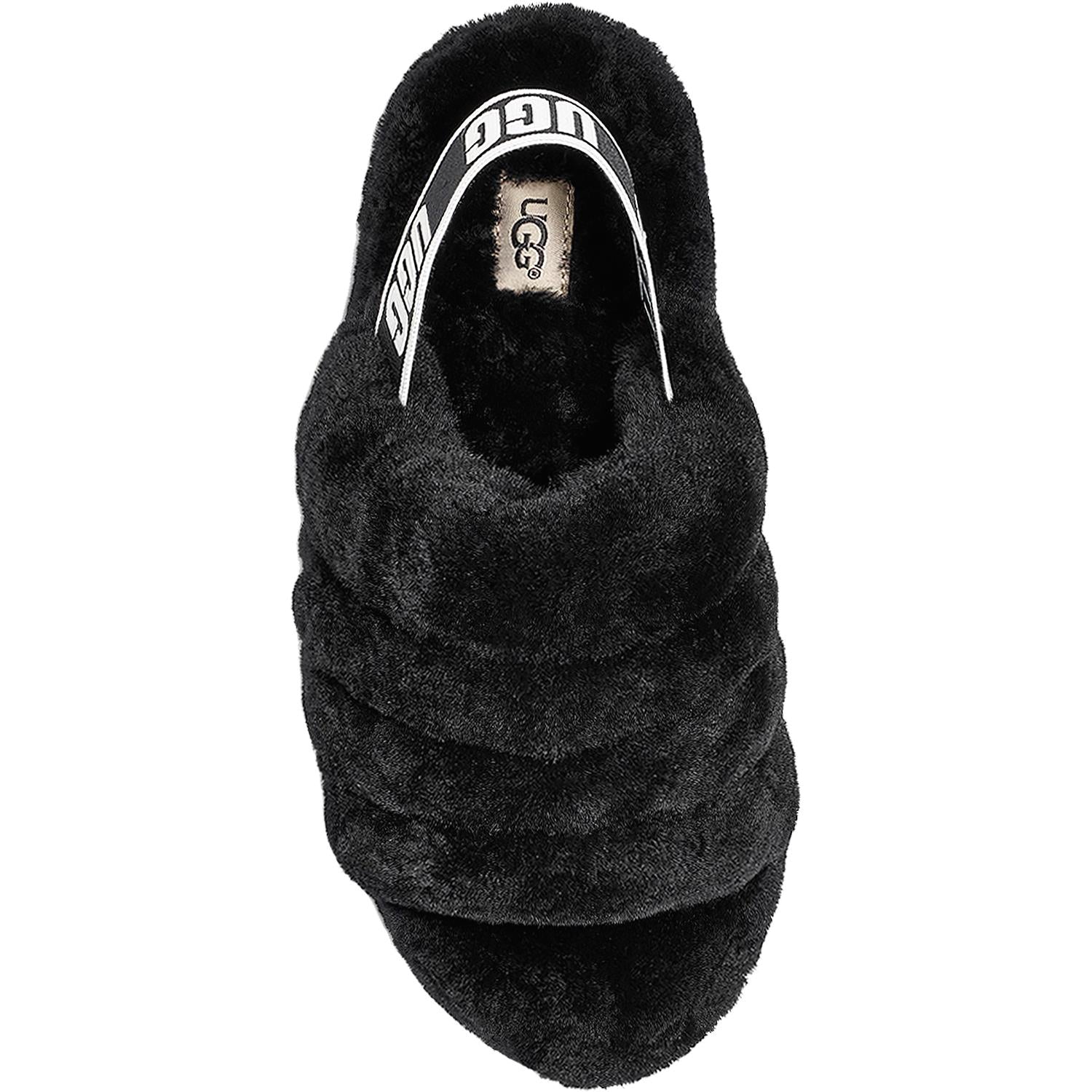 Womens Ugg Women's UGG Fluff Yeah Slide Black Sheepskin Black Sheepskin