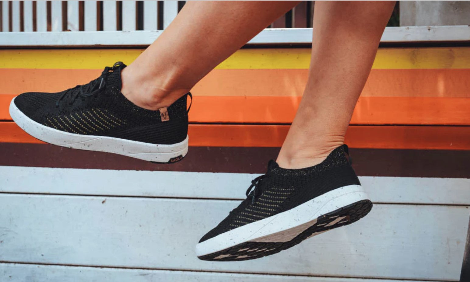 Womens Saola Women's Saola Cannon Knit 3 Black/Gold Black/Gold