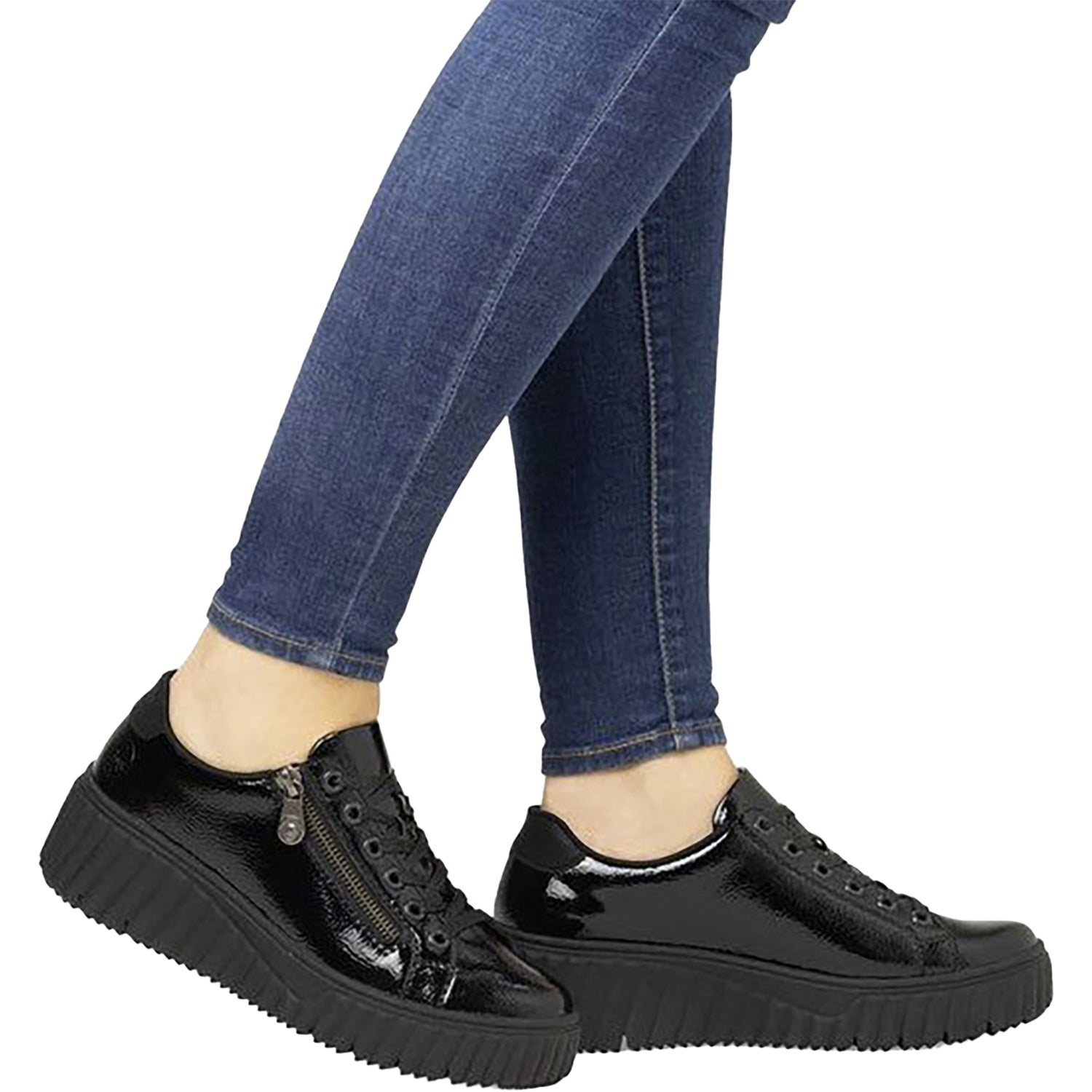 Womens Rieker Rieker N2501-00 Women's Shoes Nero/Schwarz/Black Crashlack Patent Leather Nero/Schwarz/Black Crashlack Patent Leather