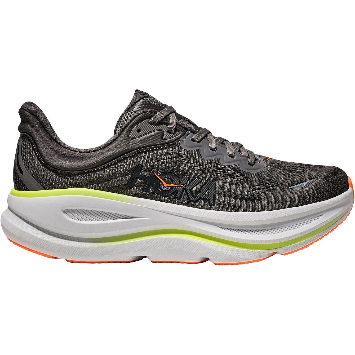 Mens Hoka one one Men's Hoka Bondi 9 Asphalt Grey/Gravel Mesh (Neutral Support) Asphalt Grey/Gravel Mesh