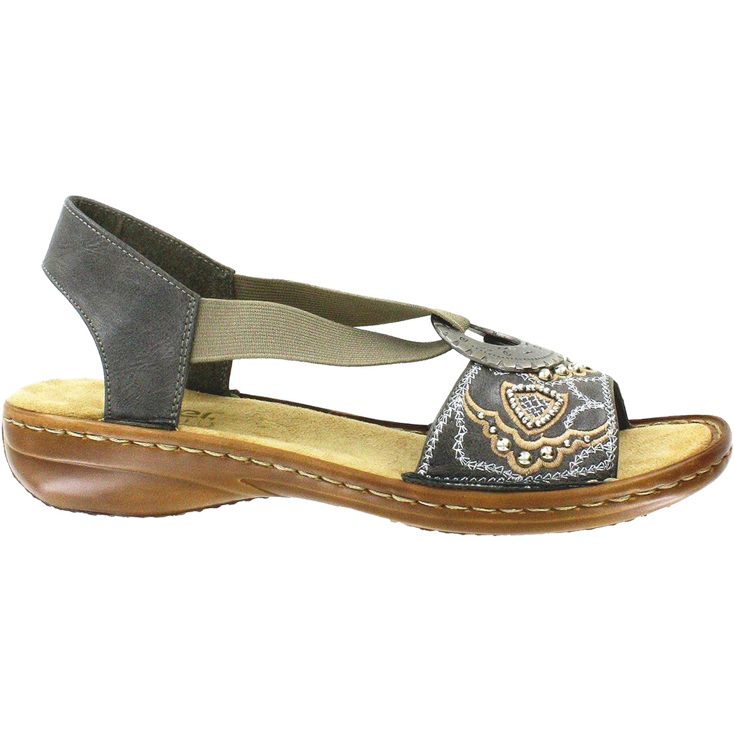 Womens Rieker Rieker Regina B9 Women's Smoke Leather Smoke Leather