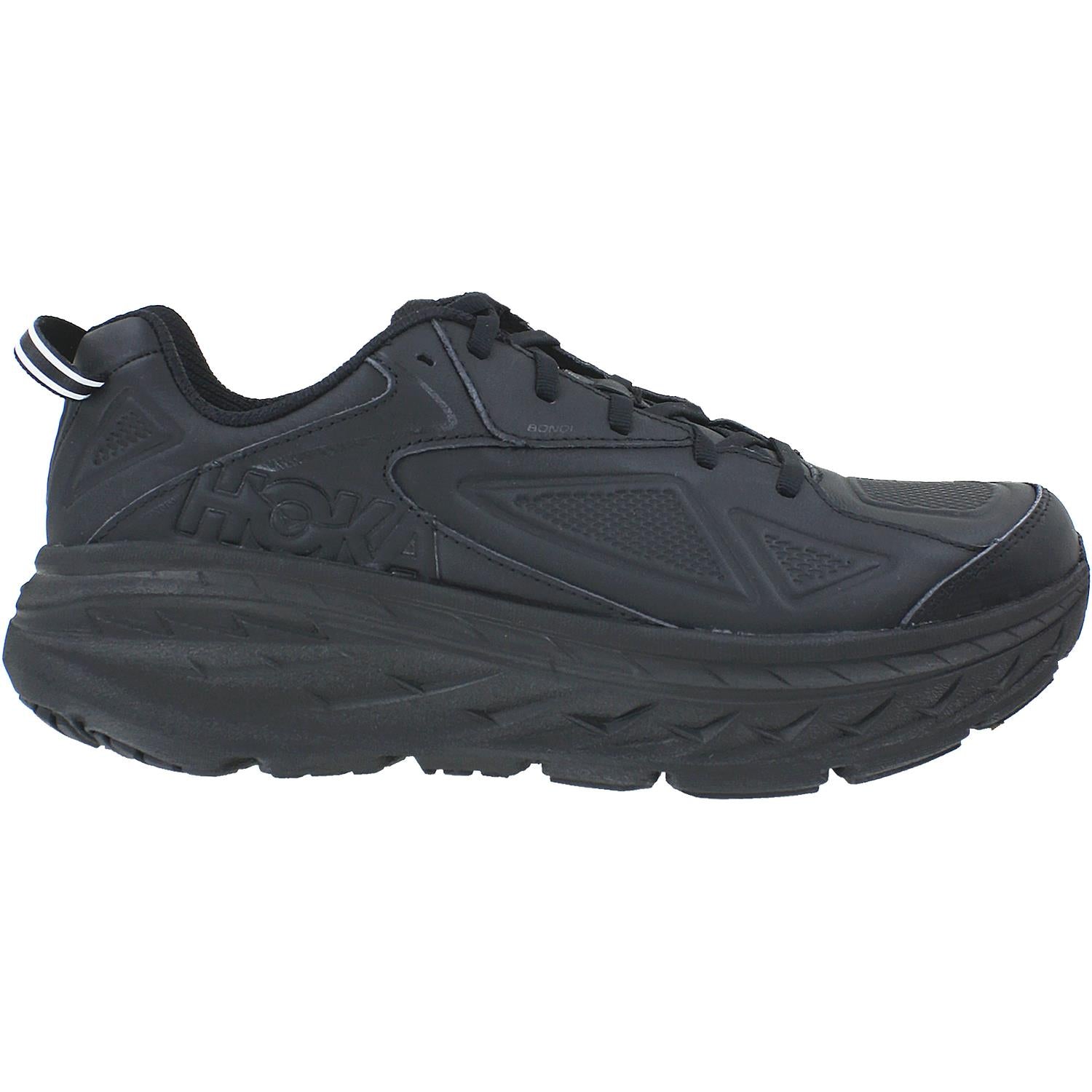 Mens Hoka one one Hoka Bondi Men's Walking Shoes Black Leather Black Leather