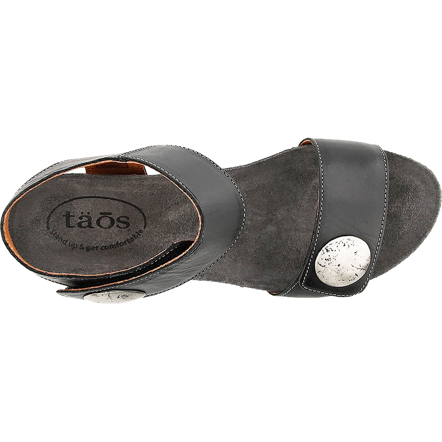 Womens Taos Taos Carousel 3 Women's Wedge Heel Sandals Black Leather Black Leather