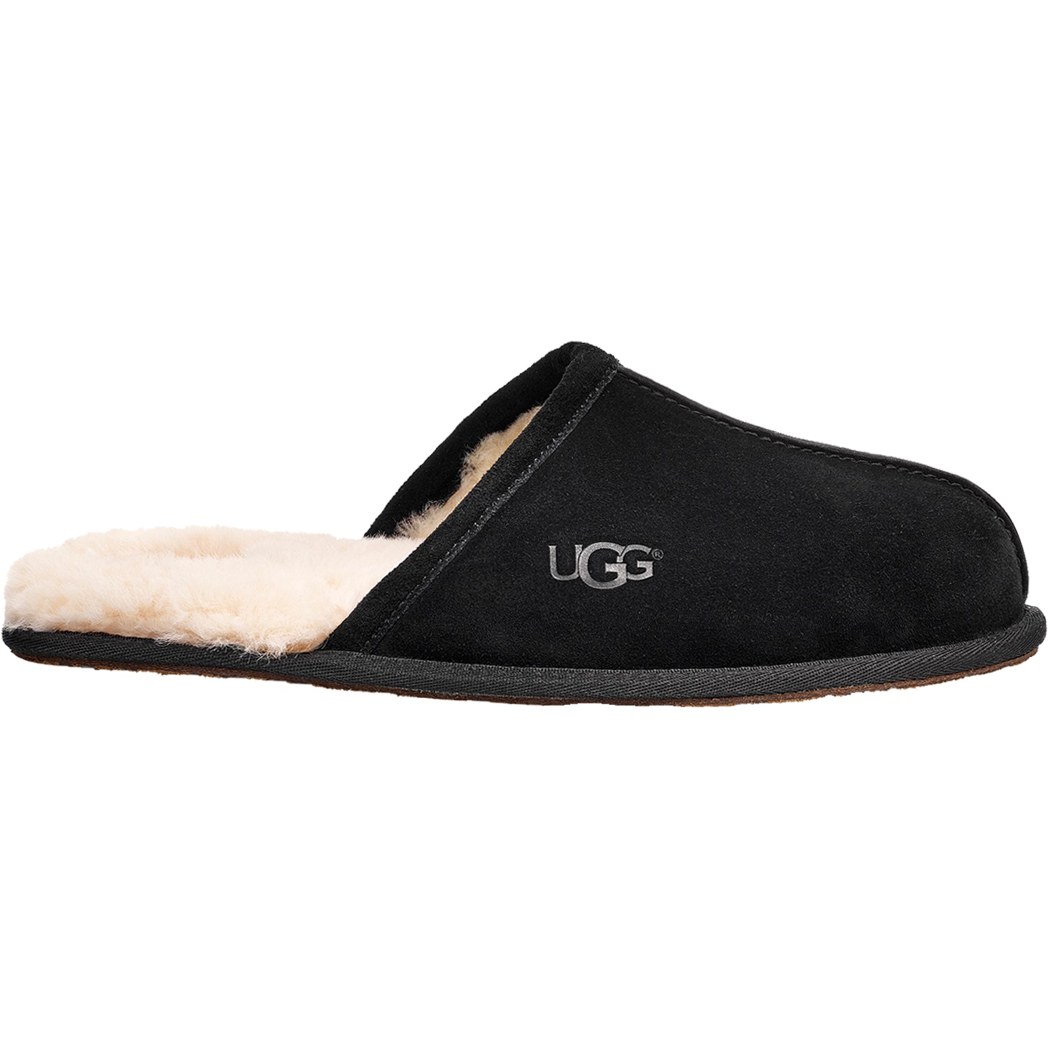 Mens Ugg UGG Scuff Men's Black Sheepskin Slippers Black Suede Black Suede
