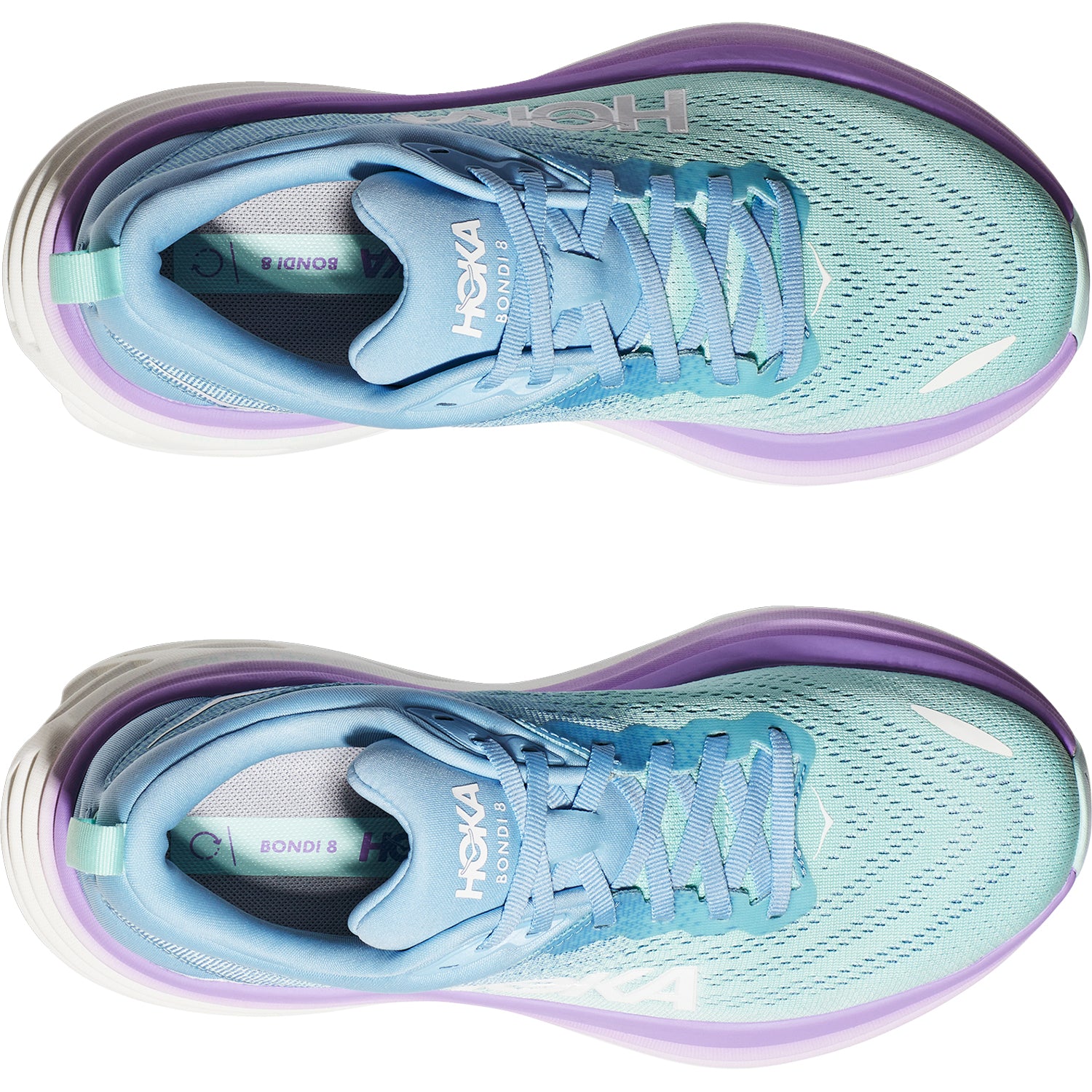 Womens Hoka one one Hoka Bondi 8 (Neutral Support) Women's Running Shoes Airy Blue/Sunlit Ocean Mesh Airy Blue/Sunlit Ocean Mesh