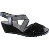 Womens Ara shoes Ara Celia Women's Wedge Sandals Black Nubuck/Vernice Black Nubuck/Vernice