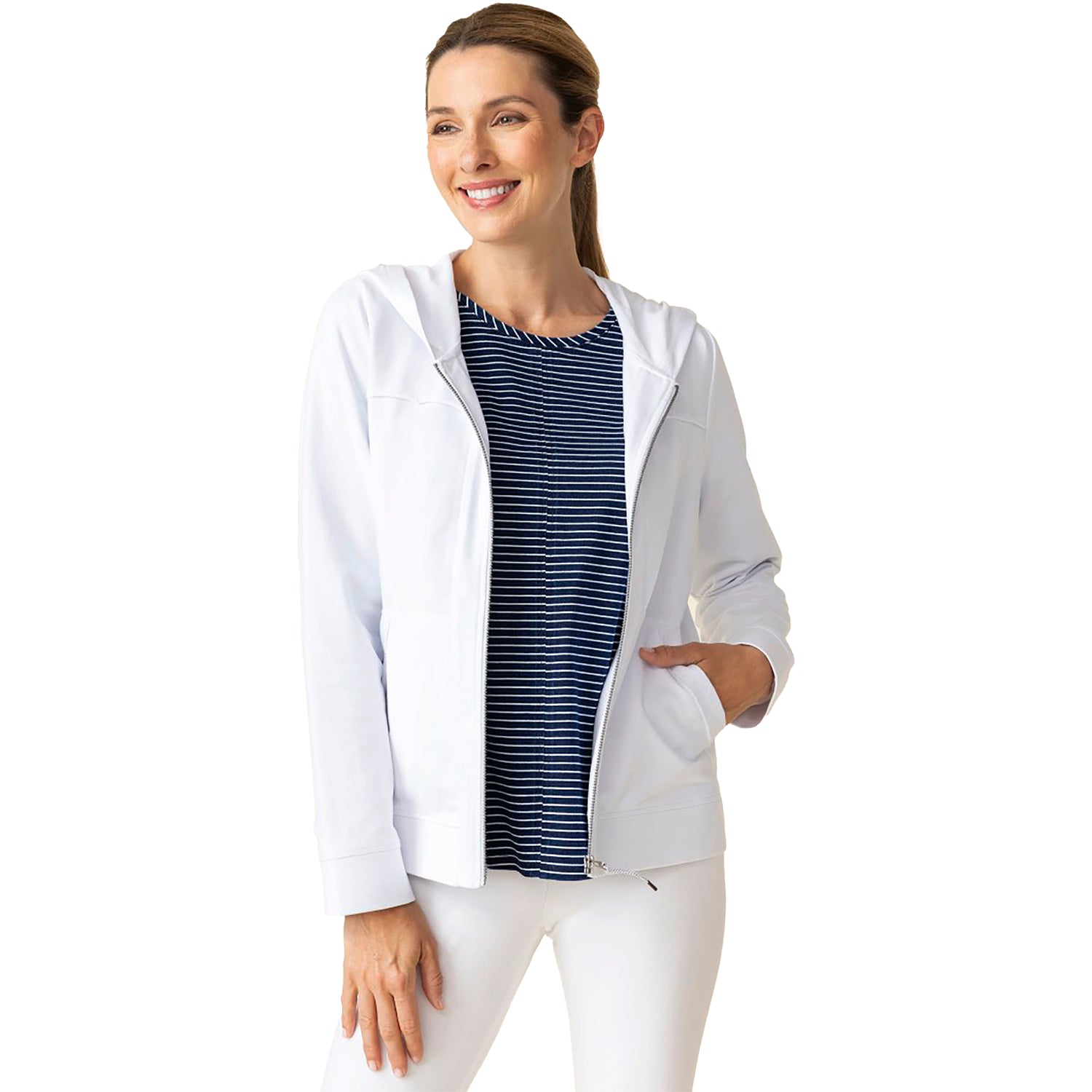 Womens Habitat Habitat French Terry Monterey Jacket Women's Outerwear White White