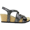 Womens Mephisto Mephisto Lyla Women's Wedge Heel Sandals Black Zebra Leather Black Zebra Leather