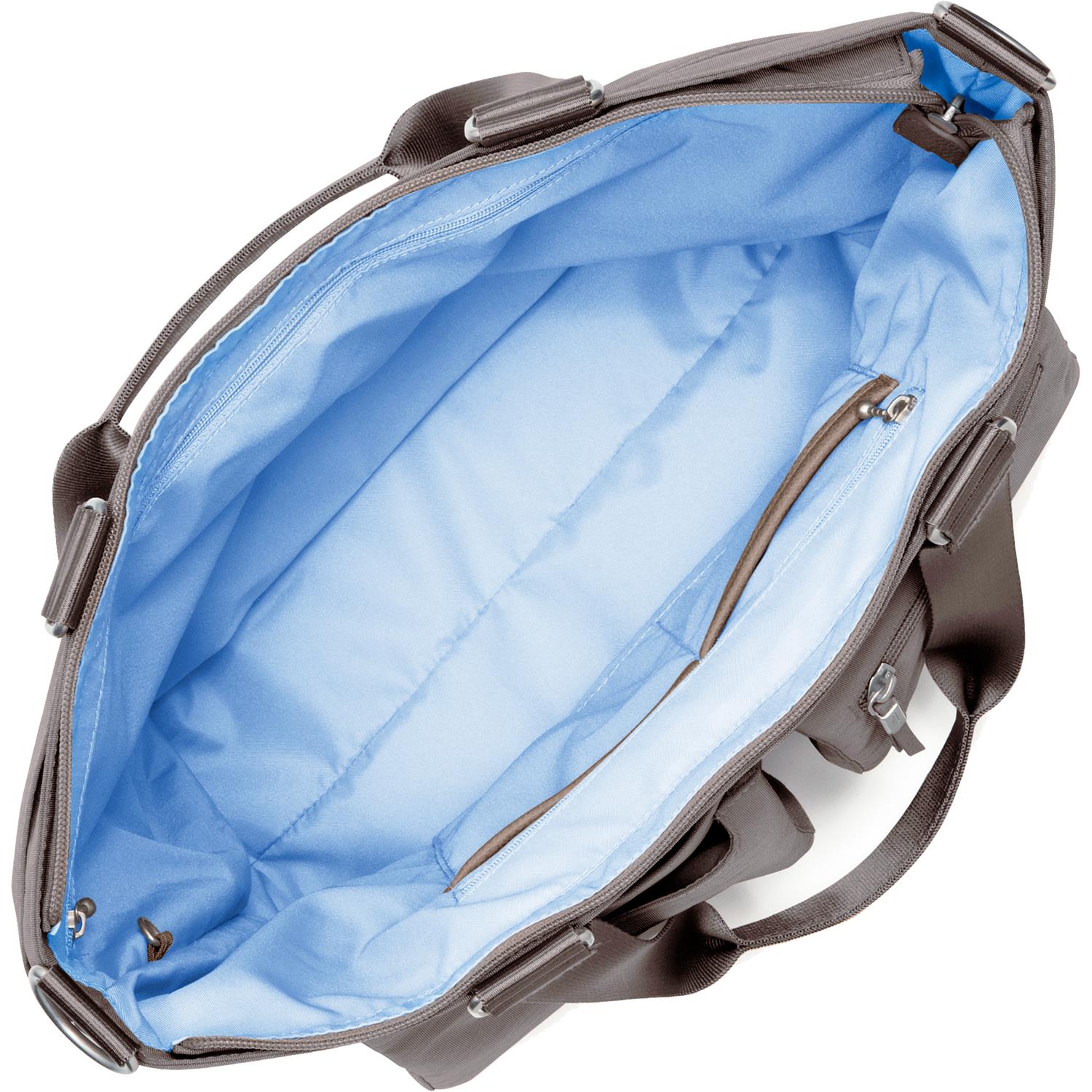 Womens Baggallini Baggallini Any Day Tote With RFID Phone Wristlet Sterling Shimmer Nylon Sterling Shimmer Nylon