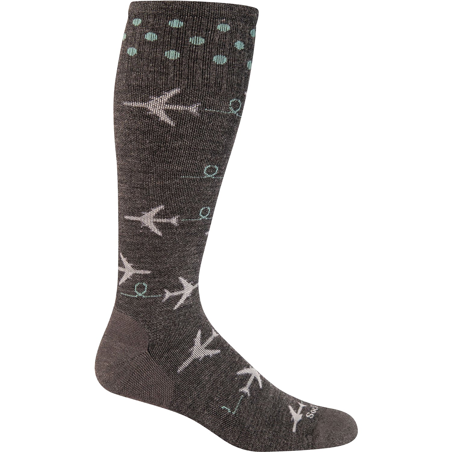 Womens Sockwell Women's Sockwell 15-20 mmHg In Flight Fun Charcoal Charcoal