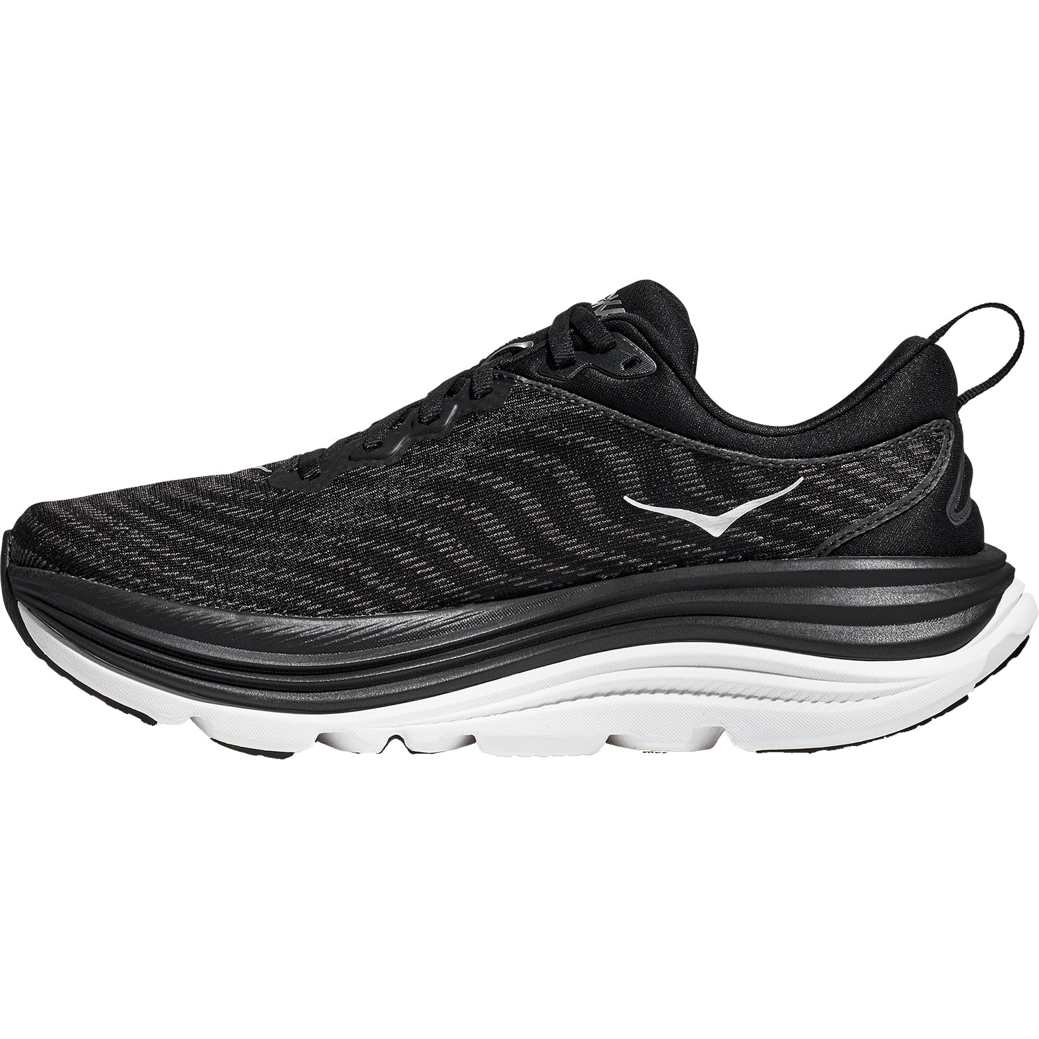 Womens Hoka one one Women's Hoka Gaviota 5 Black/White Mesh (Stability Support) Black/White Mesh