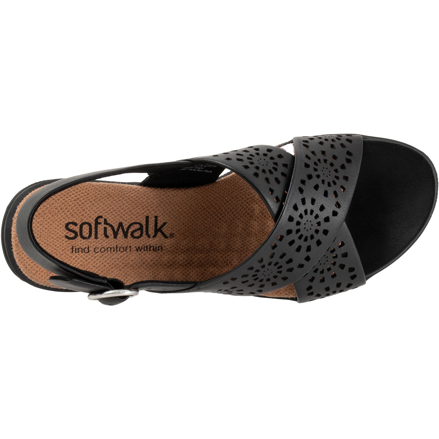 Womens Soft walk Women's Soft Walk Tillman Sling Perf Black Leather Black Leather