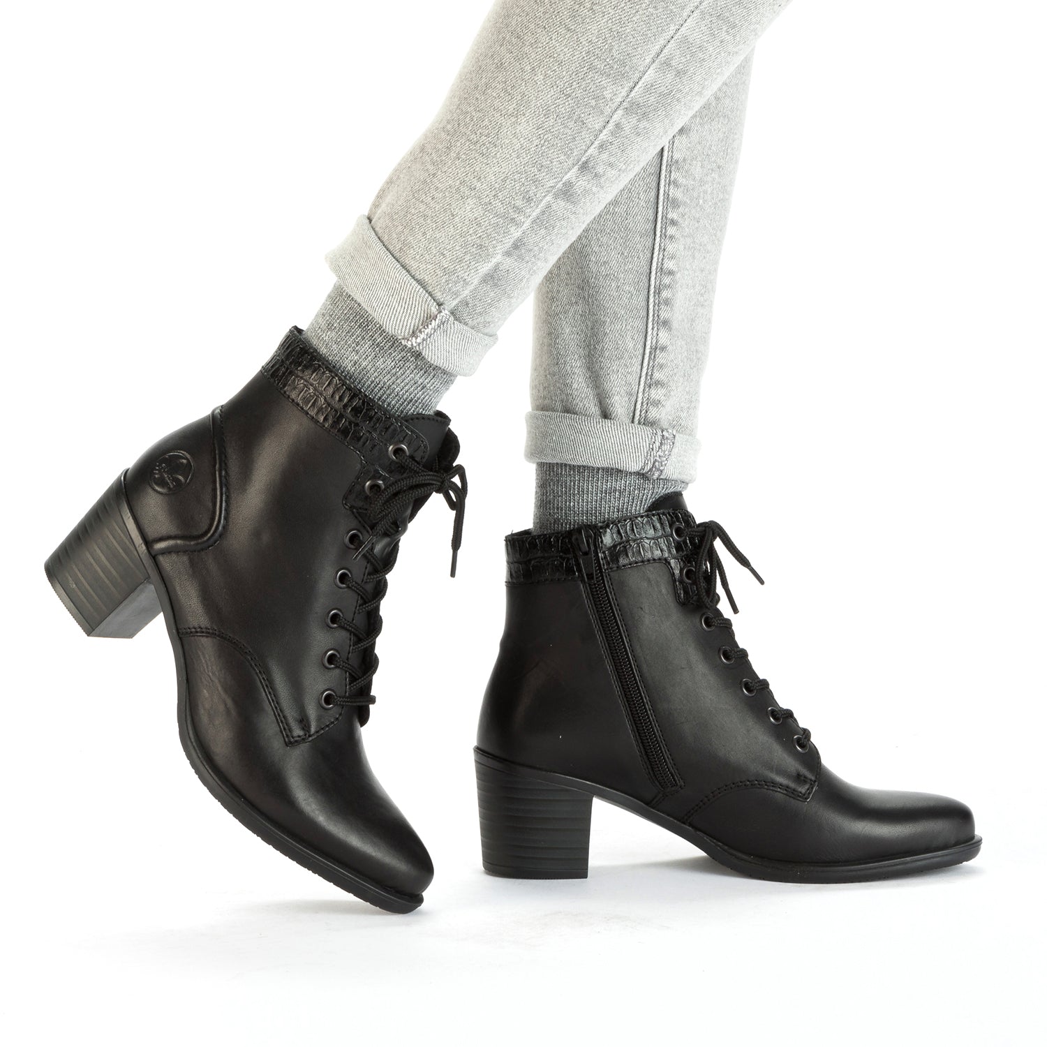 Womens Rieker Women's Rieker Y2040-00 Ines 40 Black Synthetic Black Synthetic