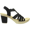Womens Rieker Rieker 66560-00 Rabea 60 Women's High Heel Sandals Black Synthetic Black Synthetic