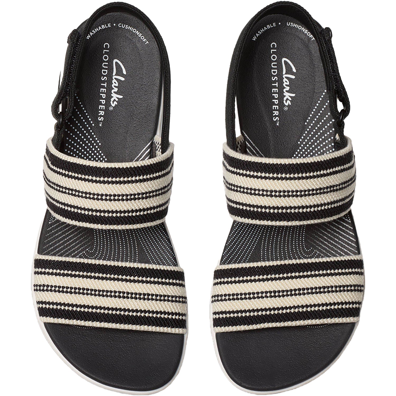 Womens Clarks Women's Clarks Cloudsteppers Arla Stroll Black Multi Knit Synthetic Black Multi Knit Synthetic