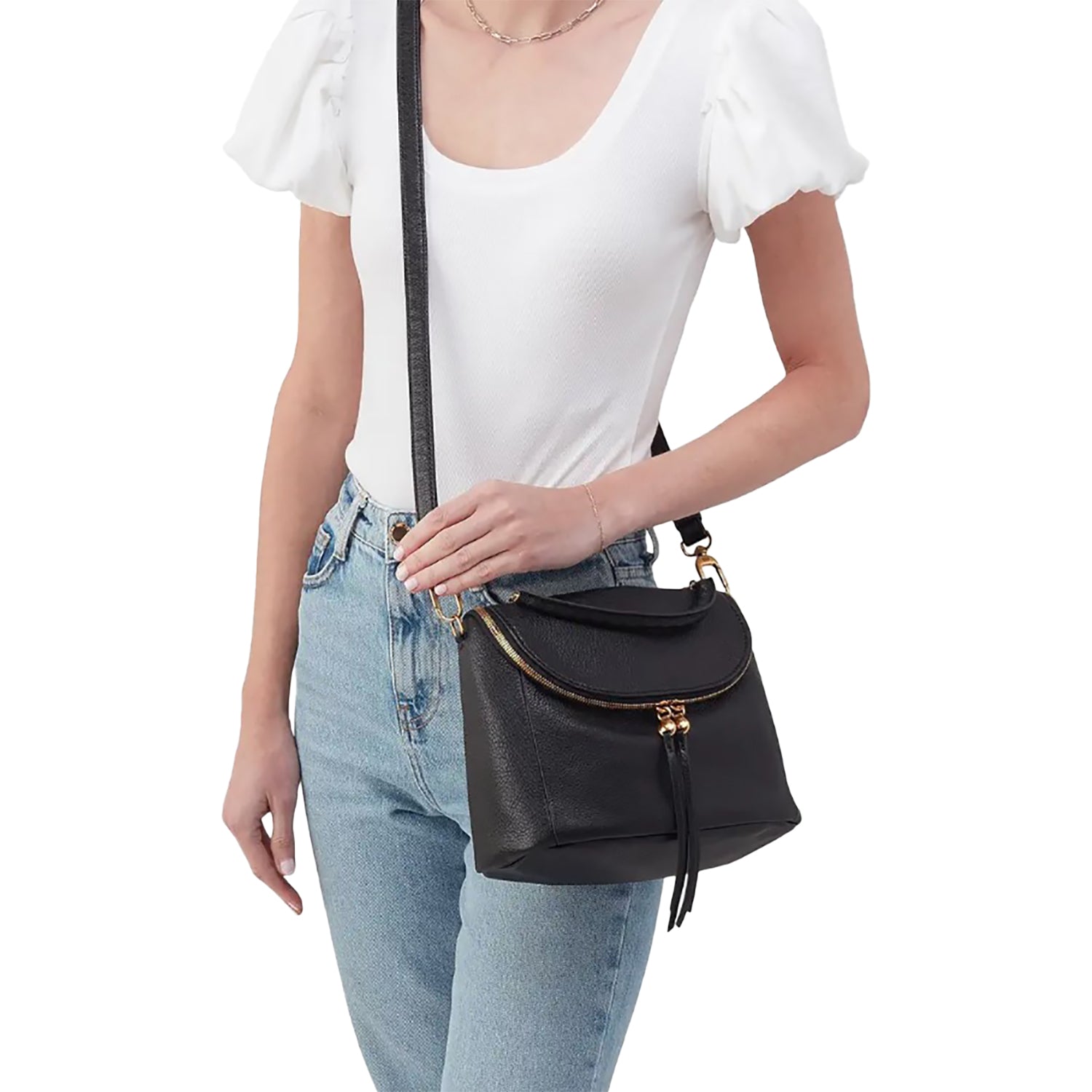 Womens Hobo Hobo International Fern Top Handle Satchel Pebbled Handbag Black Black