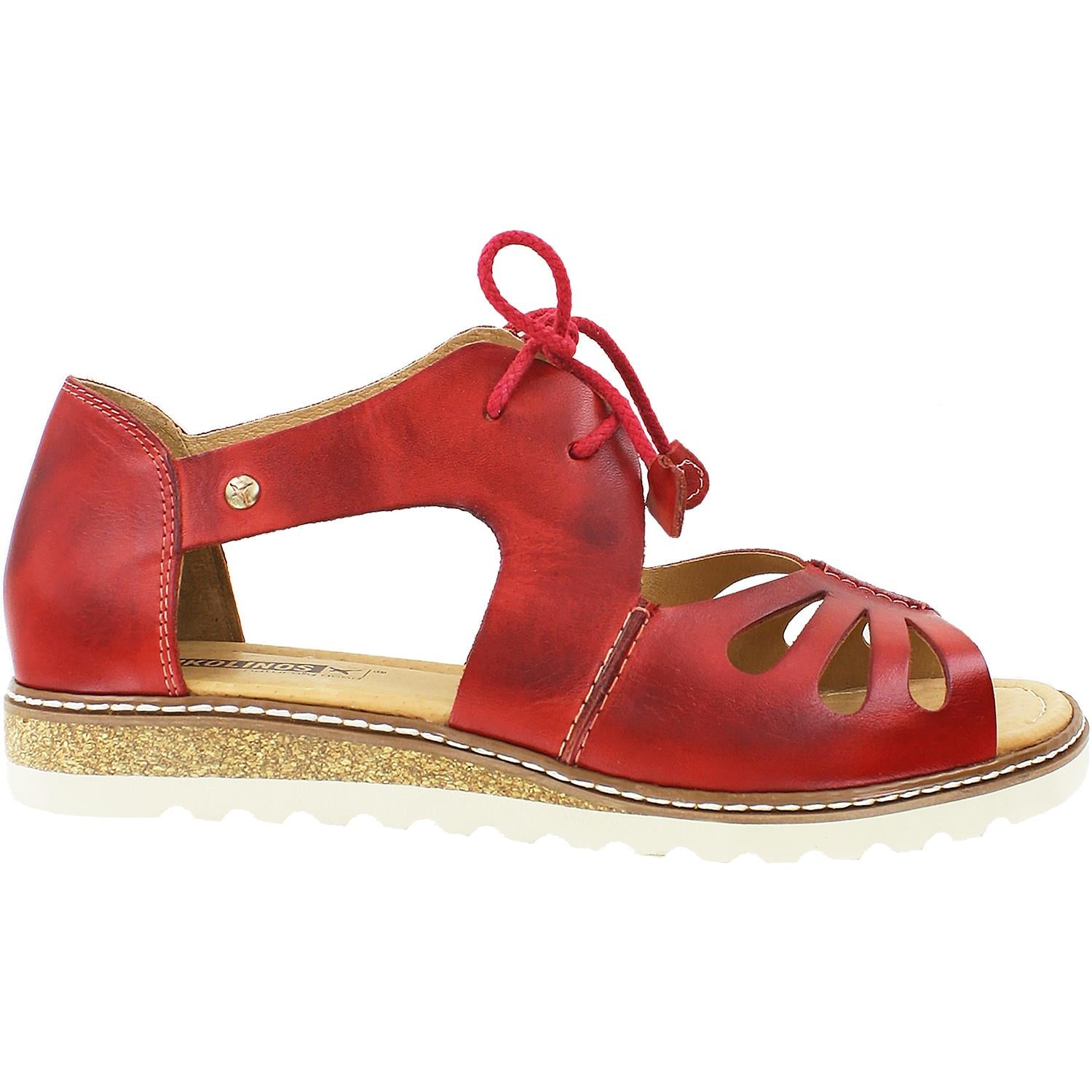 Womens Pikolinos Pikolinos Alcudia W1L-0917 Women's Lace Up Shoes Sandals Coral Leather Coral Leather