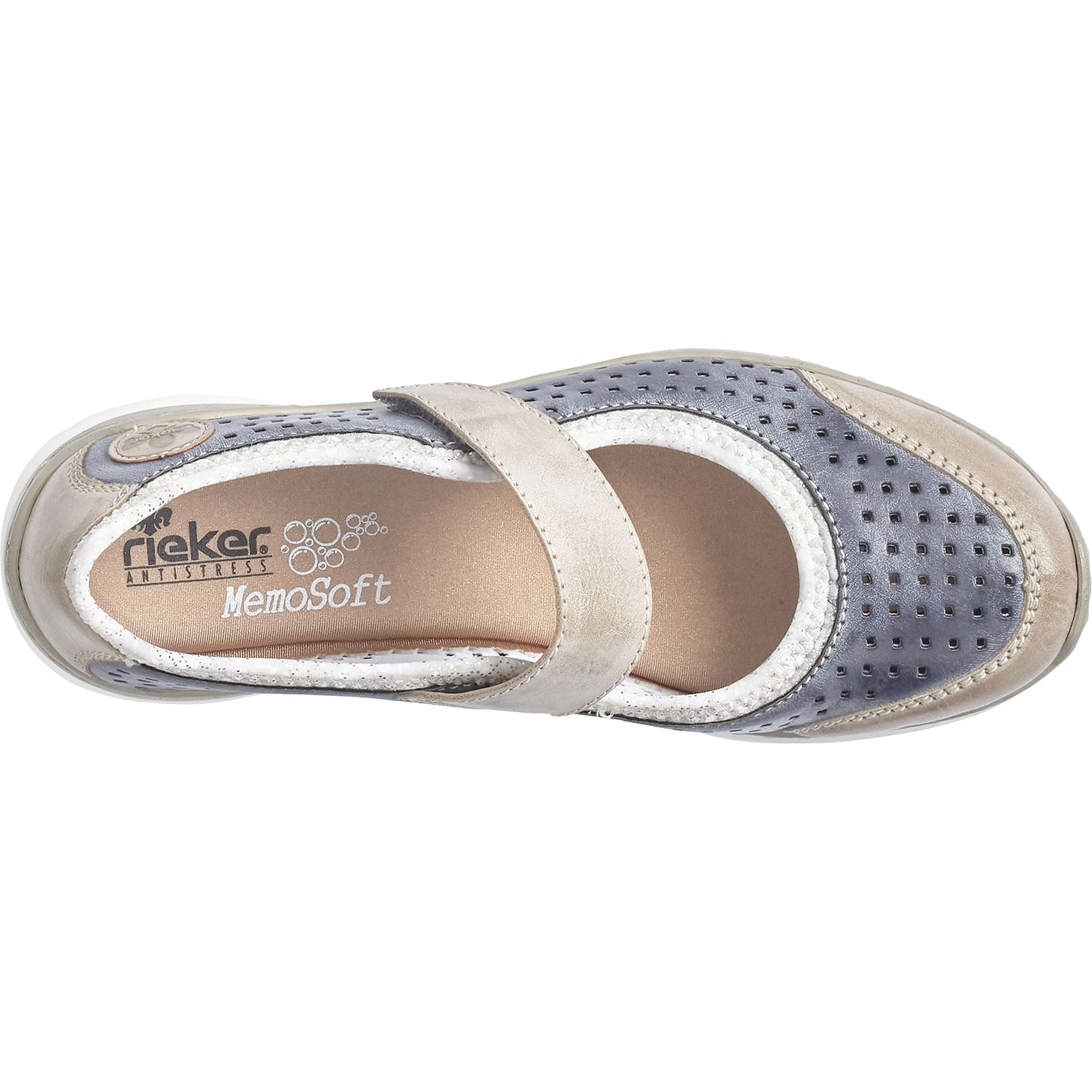 Womens Rieker Rieker L32B5-42 Nikita B5 Women's Mart Jane Sneakers Steel/Jeans/Silver Synthetic Steel/Jeans/Silver Synthetic