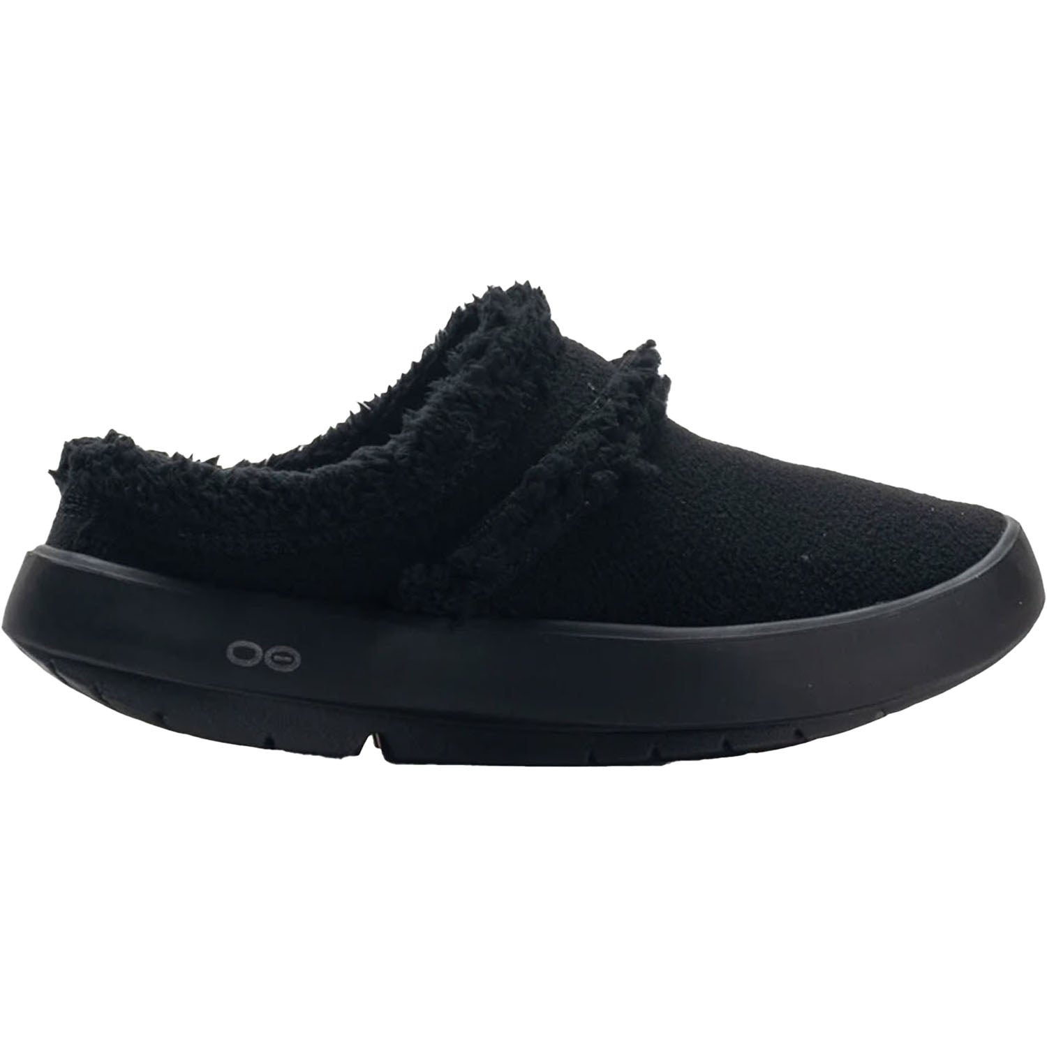 Womens Oofos OOFOS OOcoozie Mule Women's Slippers Black Vegan Sherpa Black Vegan Sherpa