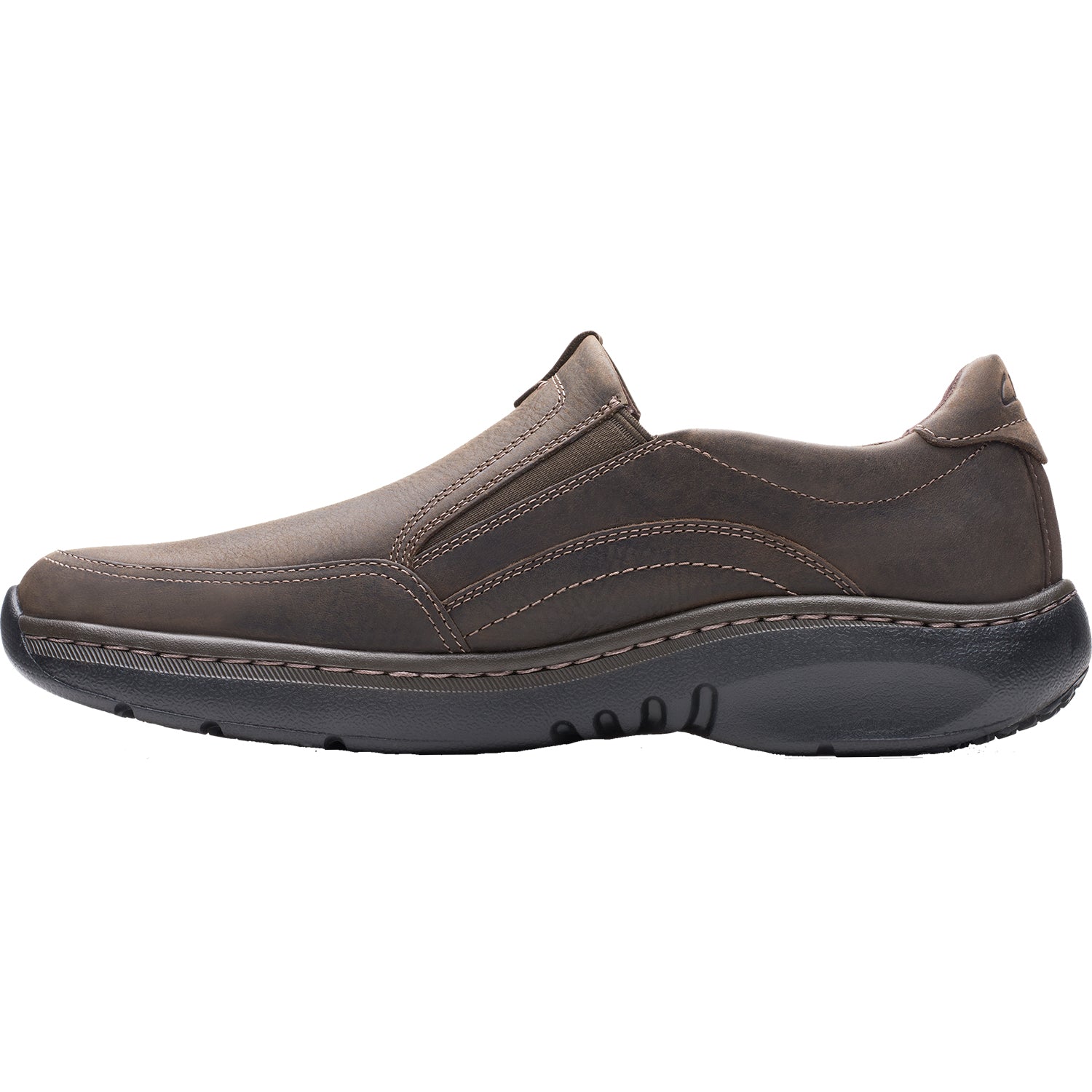 Mens Clarks Men's Clarks Pro Step Dark Brown Tumbled Leather Dark Brown Tumbled Leather