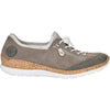 Womens Rieker Rieker N42F1-40 Nikita F1 Women's Sneakers Cement/Dust Silver Suede Cement/Dust Silver Suede