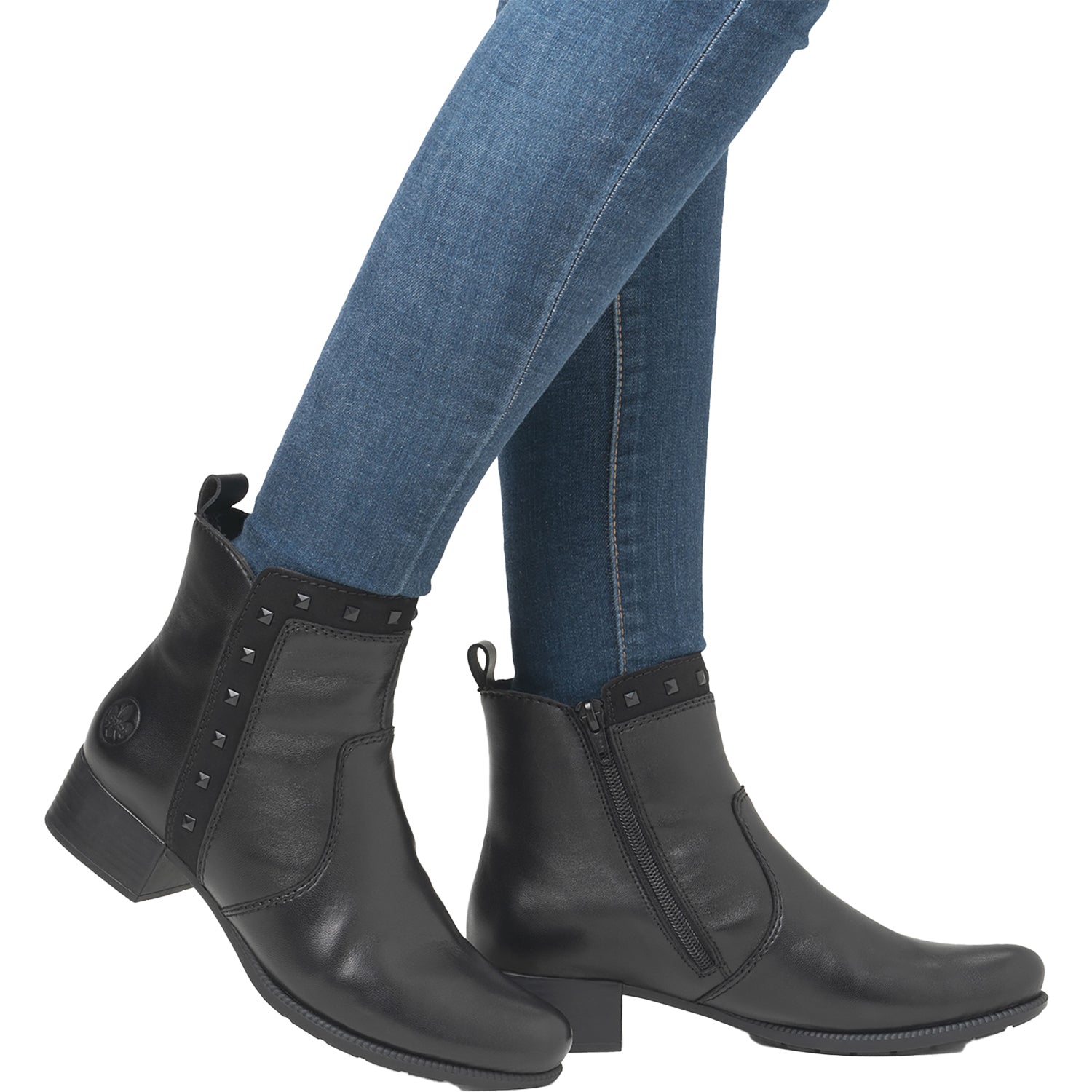Womens Rieker Rieker 78657-00 Women's Boots Black/Black/Black Leather Black/Black/Black Leather