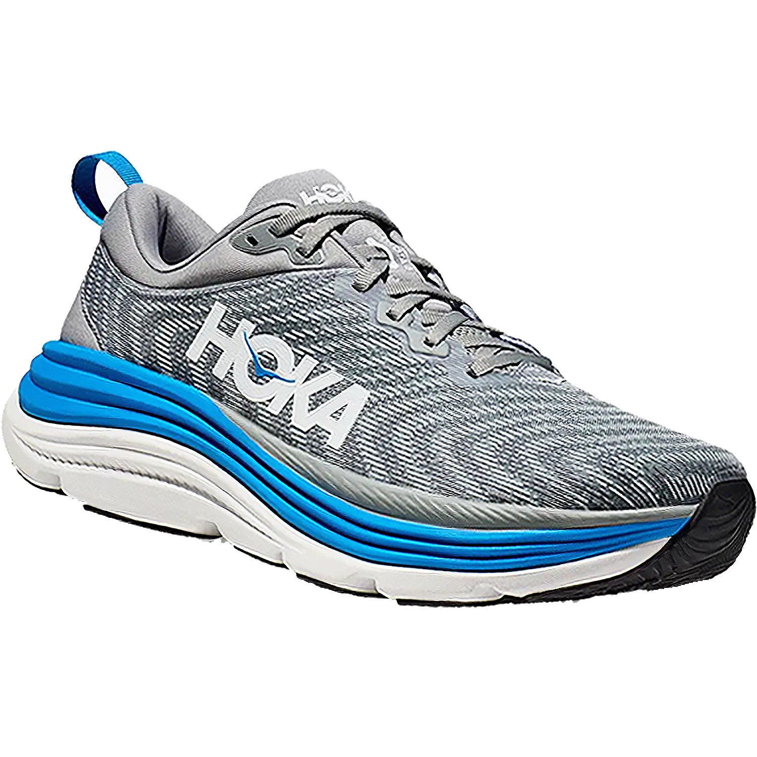 Mens Hoka one one Men's Hoka Gaviota 5 Limestone/Diva Blue Mesh (Stability Support) Limestone/Diva Blue Mesh