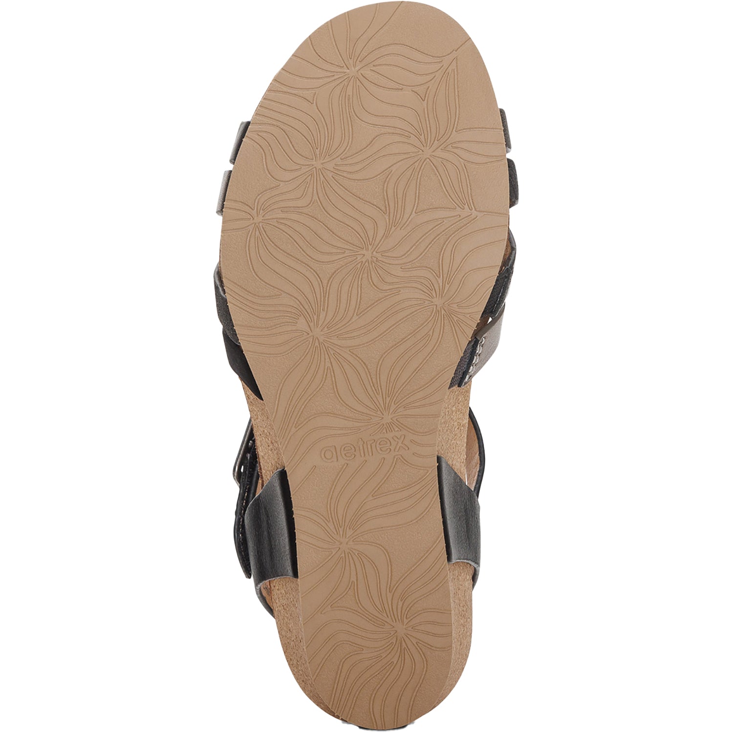 Womens Aetrex Aetrex Noelle Women's Wedge Sandals Black Multi Leather Black Multi Leather