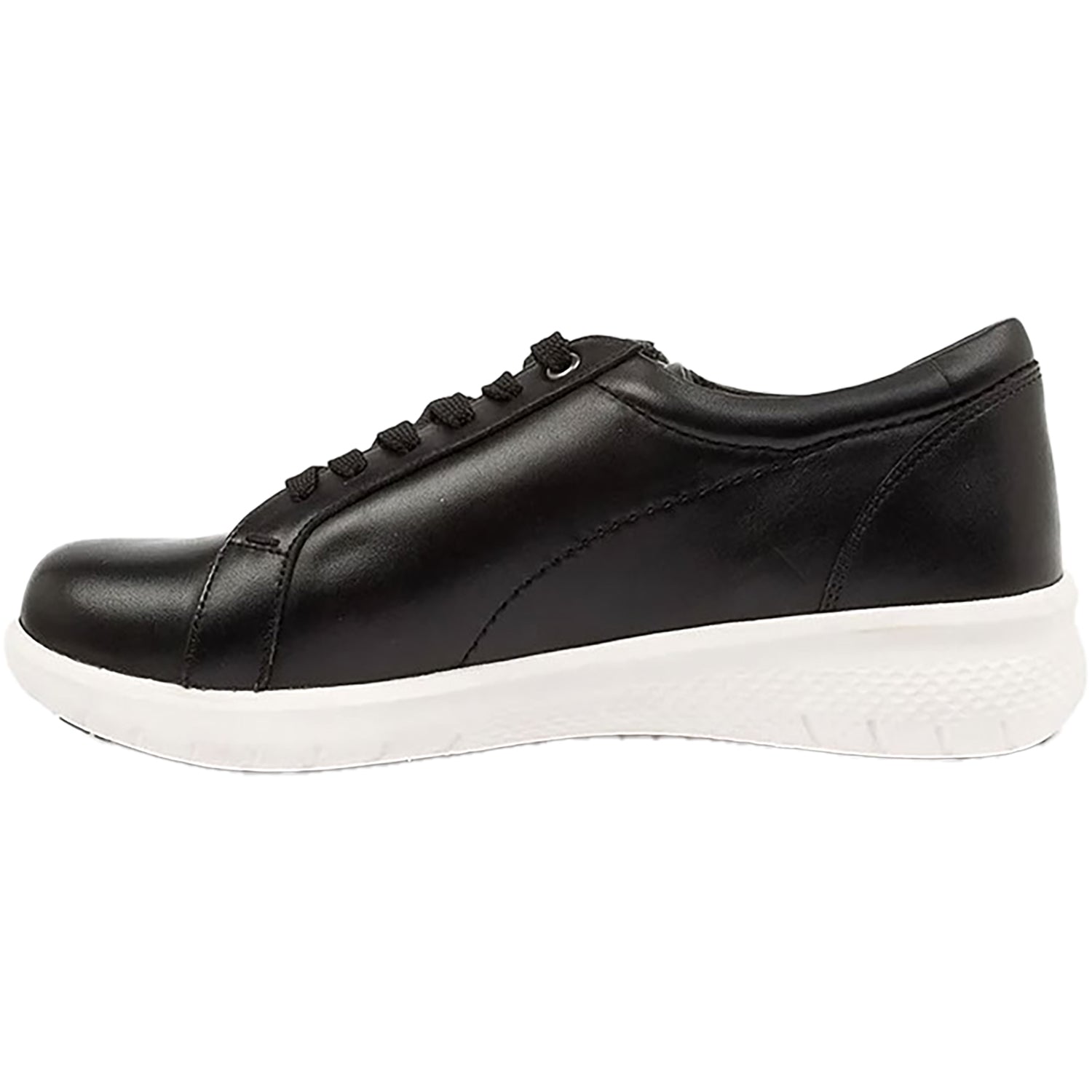 Womens Ziera Ziera Solar with White Sole Women's Sneakers Black With White Sole Leather Black With White Sole Leather
