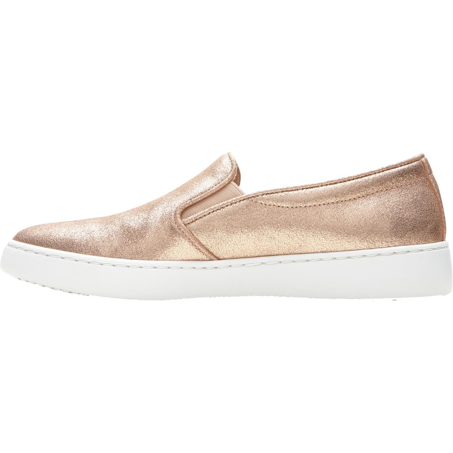 Womens Vionic Vionic Avery Pro Non-Slip Women's Slip On Shoes Rose Gold Metallic Suede Rose Gold Metallic Suede