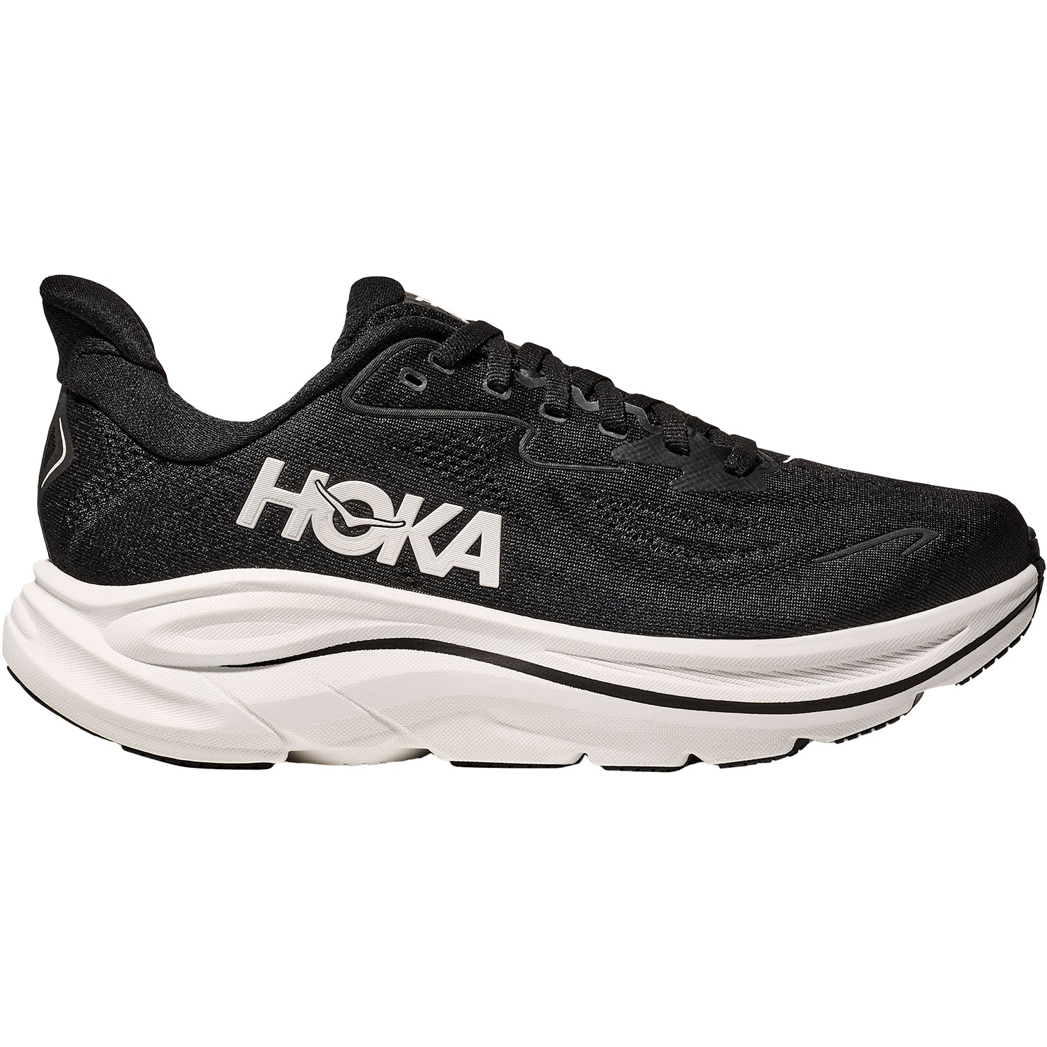 Mens Hoka one one Men's Hoka Clifton 10 Black/White (Neutral Support) Black/White