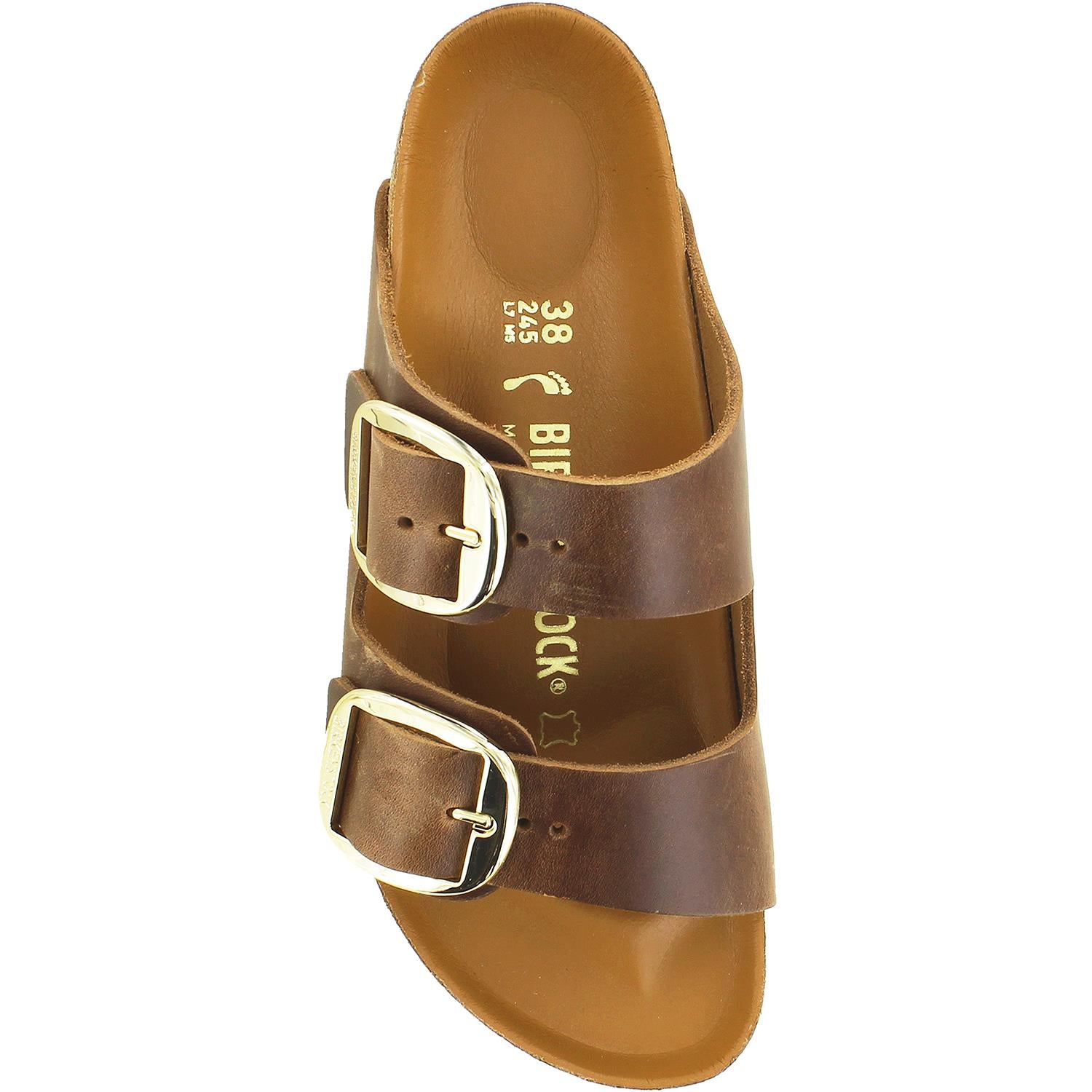Womens Birkenstock Women's Birkenstock Arizona Big Buckle Cognac Antique Leather Cognac Antique Leather