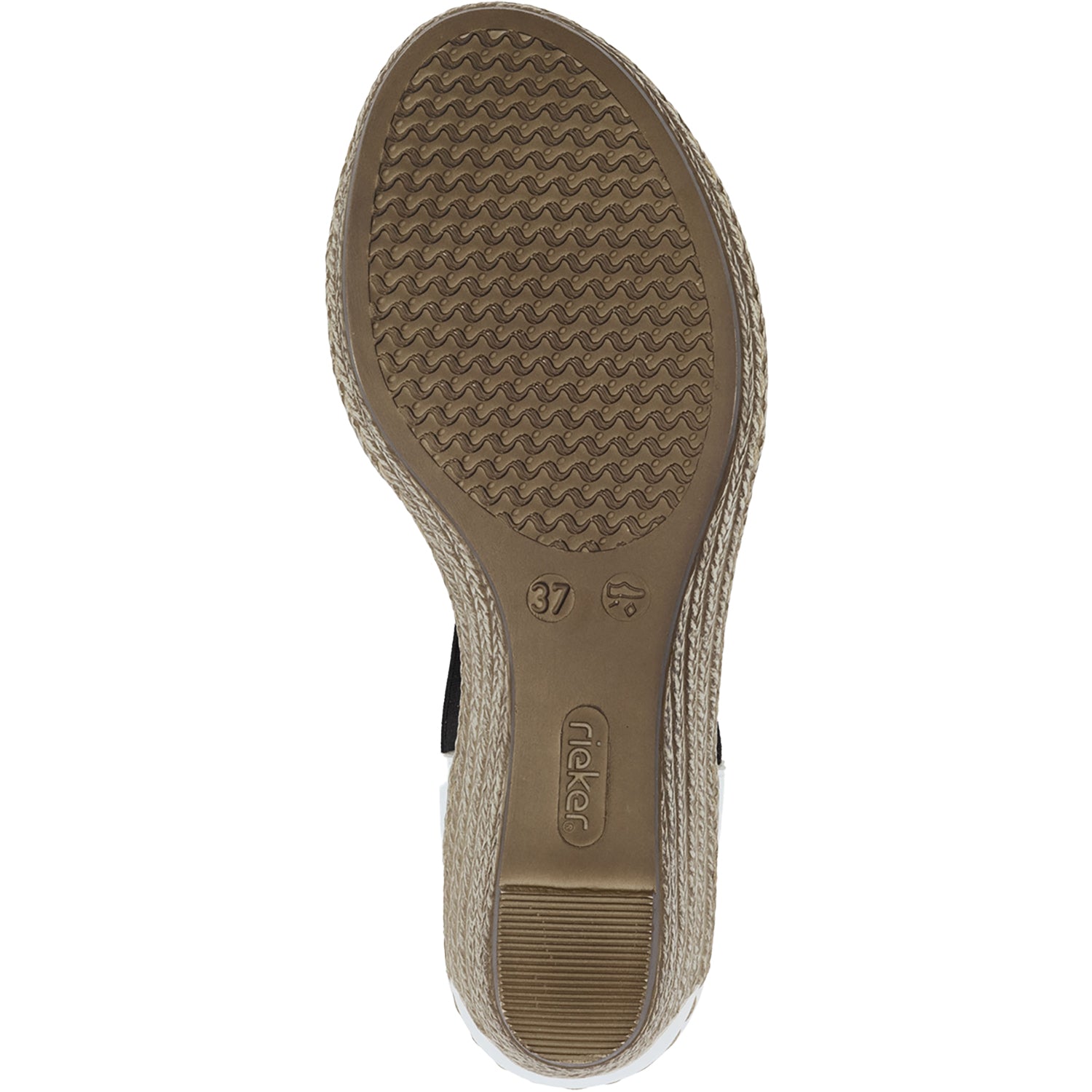 Womens Rieker Rieker 624H6-24 Fanni H6 Women's Wedge Sandals Cayenne/Weiss Synthetic Cayenne/Weiss Synthetic