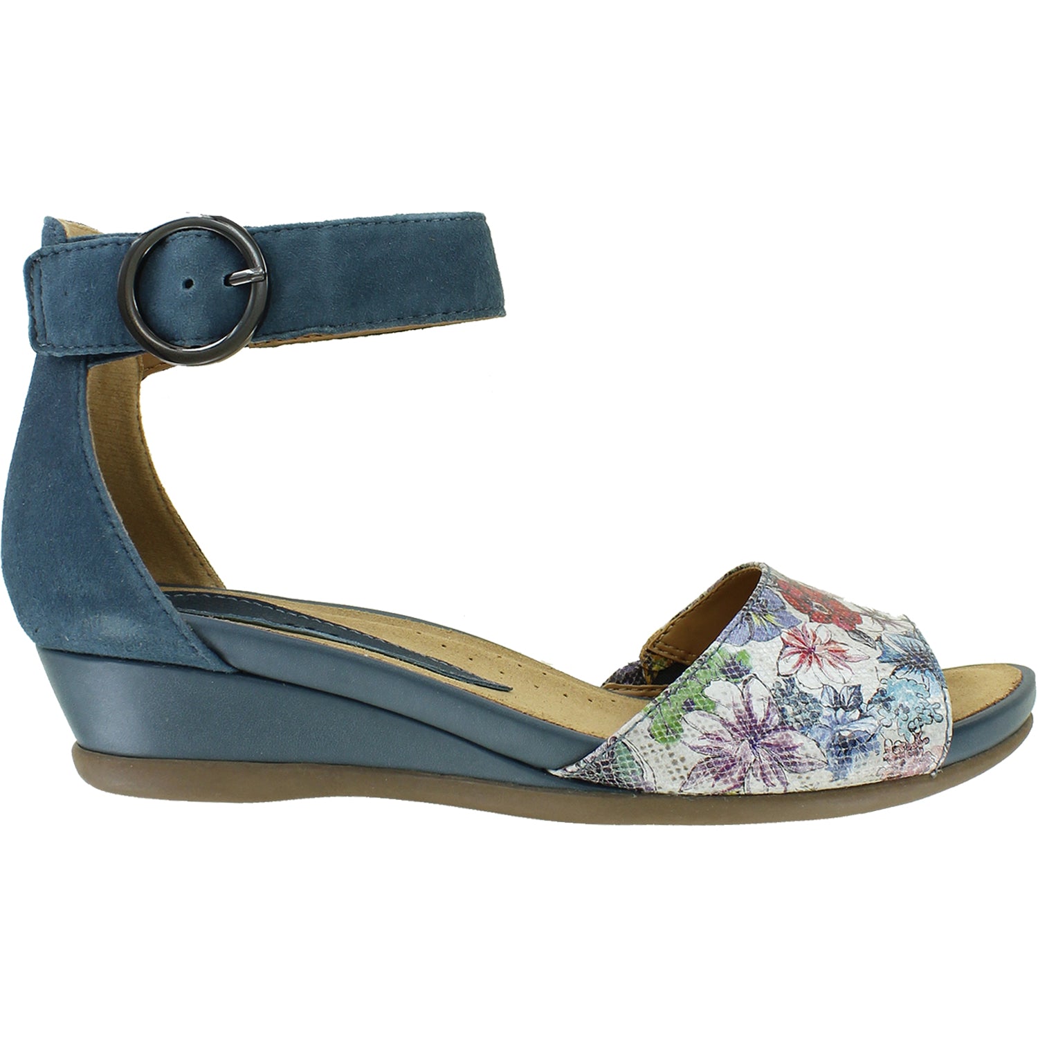 Womens Earth Women's Earth Hera Blue Printed Leather Blue Printed Leather