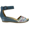 Womens Earth Women's Earth Hera Blue Printed Leather Blue Printed Leather