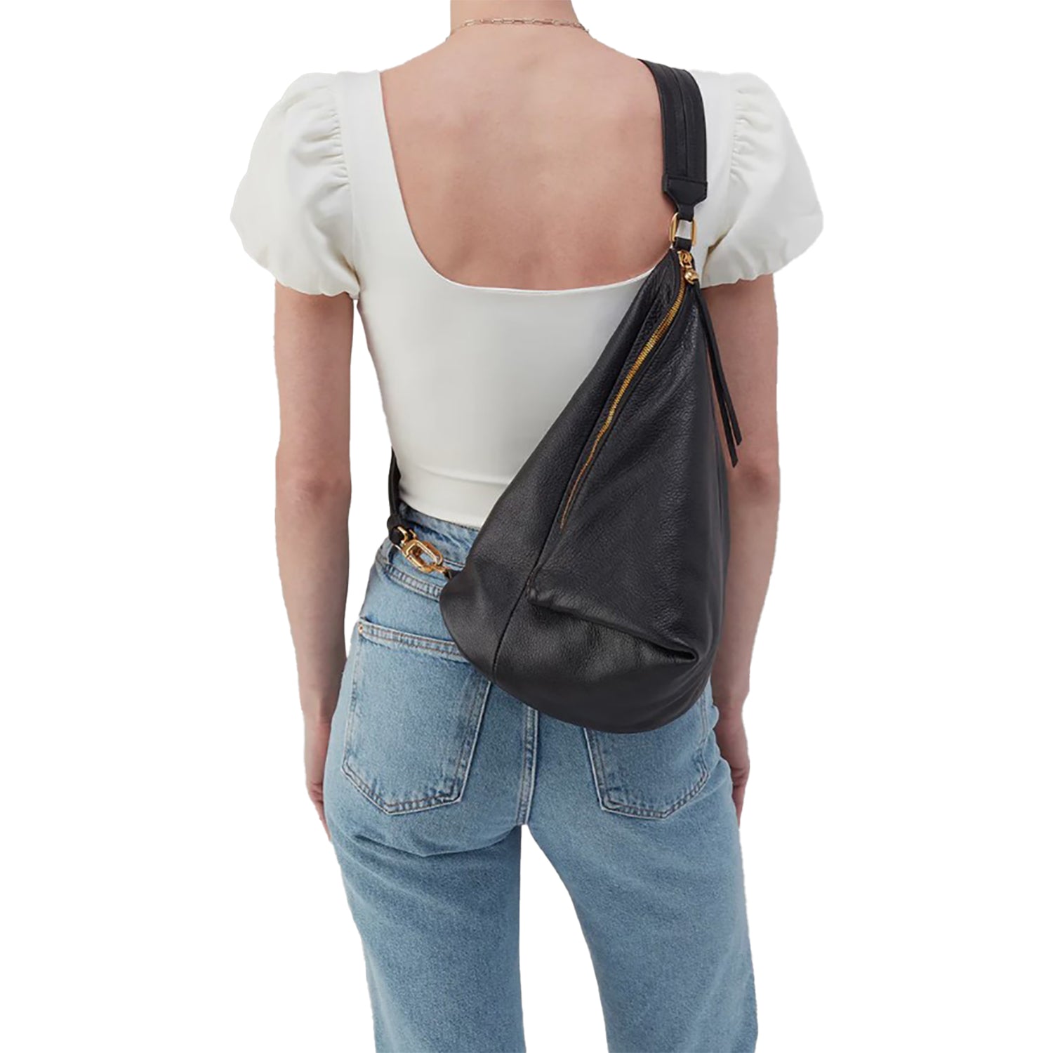 Womens Hobo Hobo International Sway Small Sling Pebbled Handbag Black Black