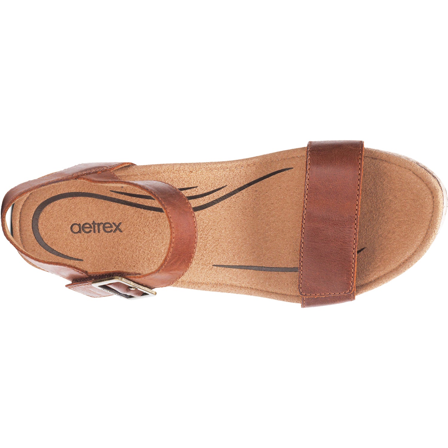 Womens Aetrex Women's Aetrex Sydney Walnut Leather Walnut Leather