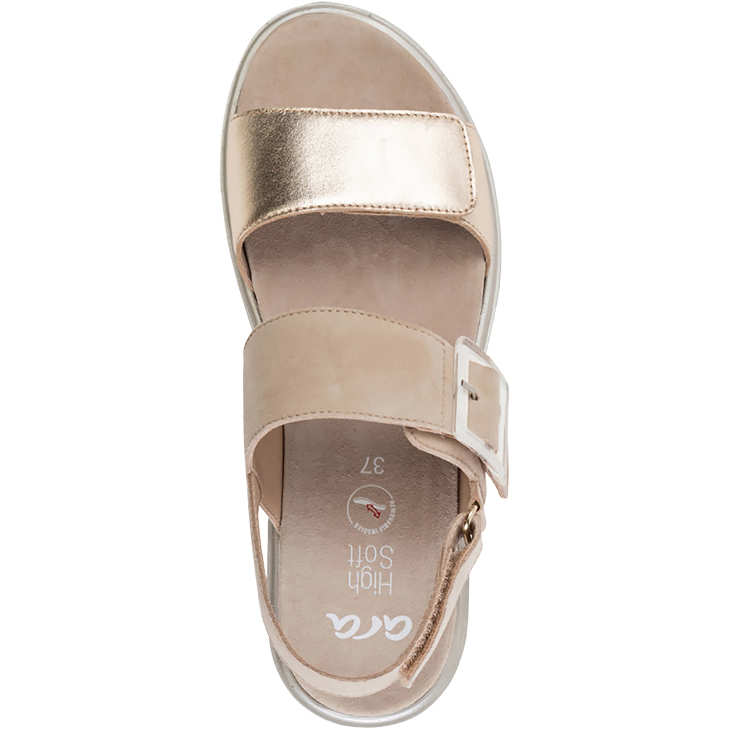 Womens Ara shoes Ara Marbella Women's Sandals Sand Metallic Leather Sand Metallic Leather