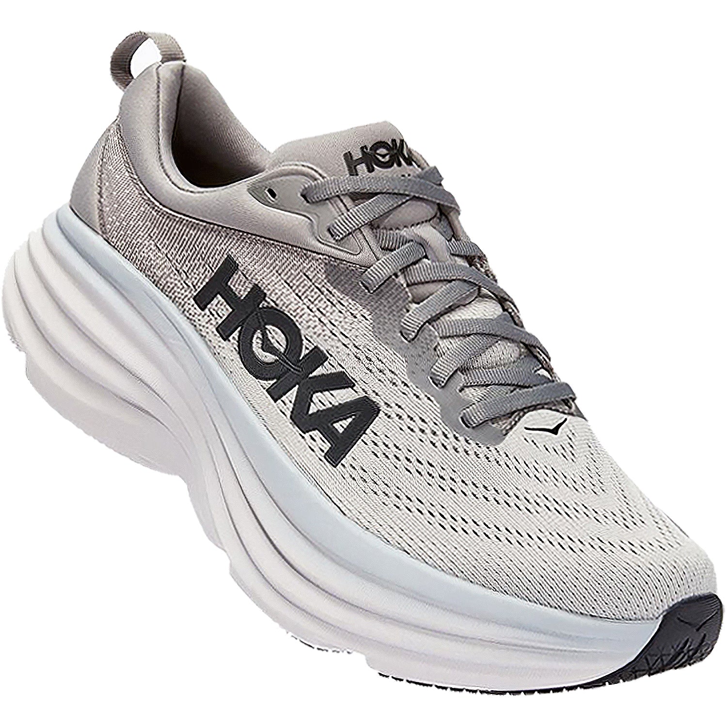 Mens Hoka one one Hoka Bondi 8 Men's Max Running Shoes Sharkskin/Harbor Mist Mesh (Neutral Support) Sharkskin/Harbor Mist Mesh